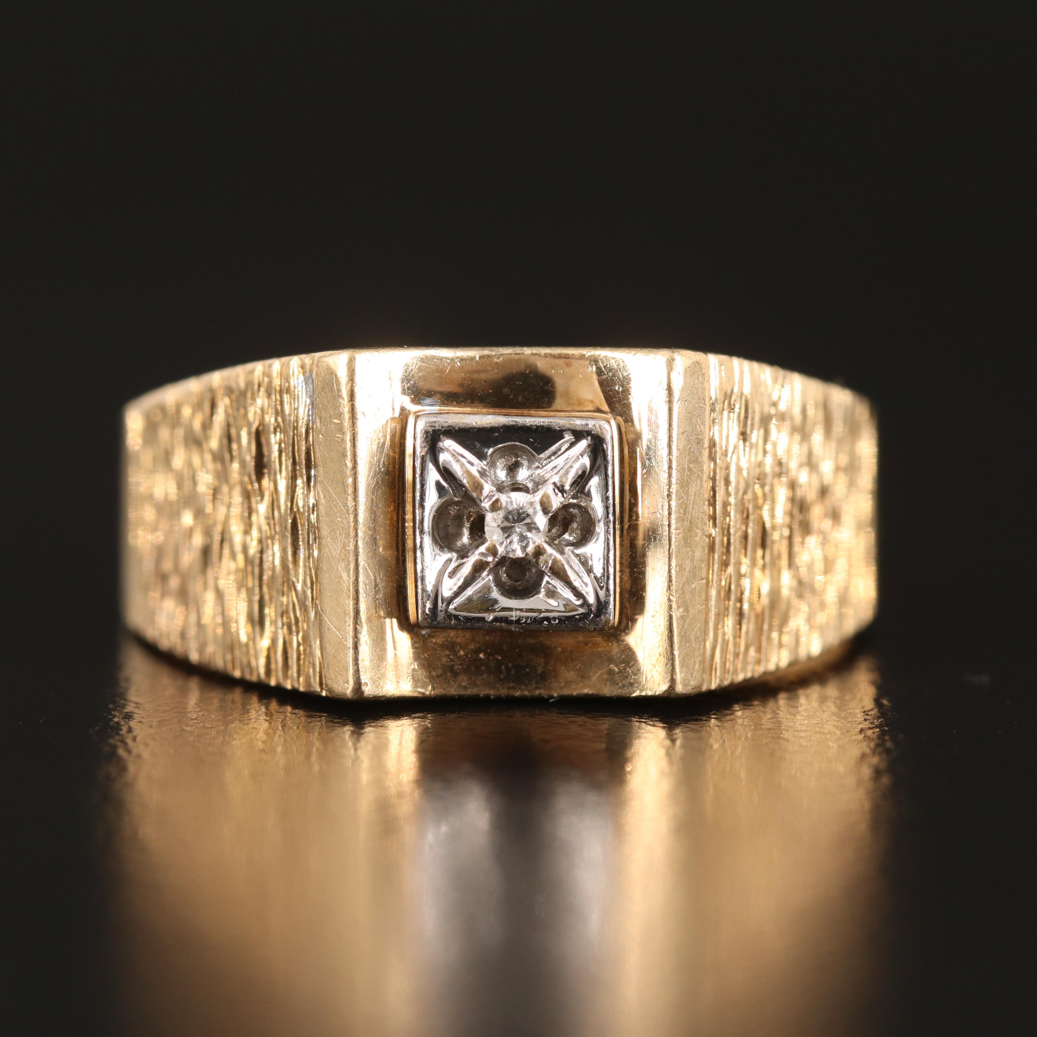 10K 0.02 CT Diamond Ring