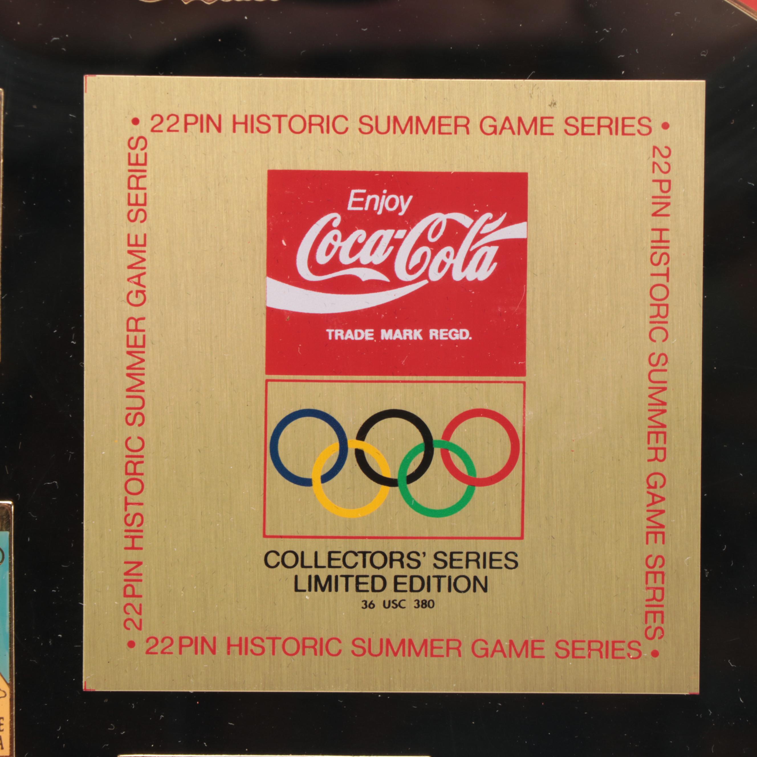 Coca-Cola Limited Edition Summer Olympics Pinbacks with More Coca-Cola Pins