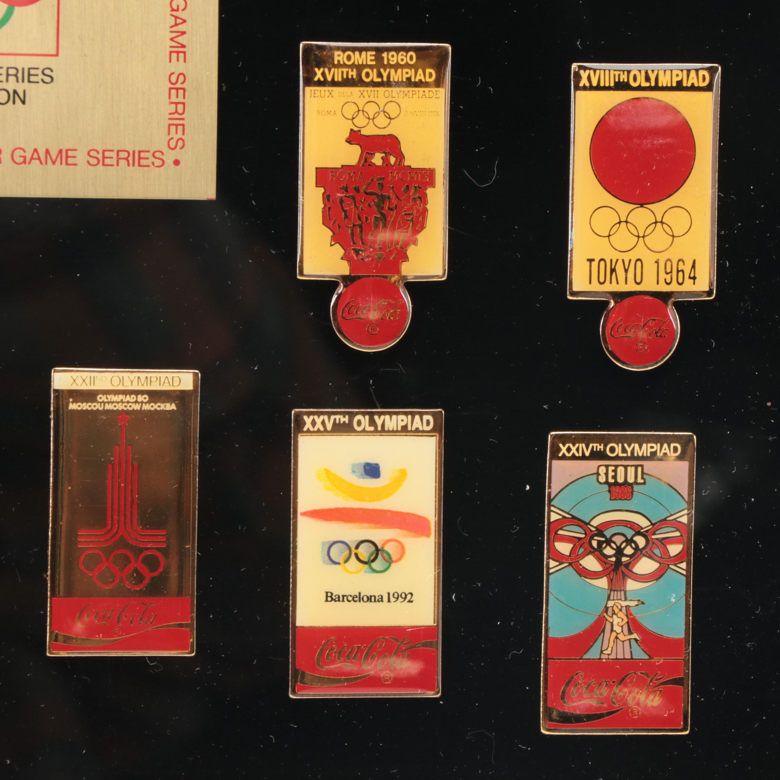 Coca-Cola Limited Edition Summer Olympics Pinbacks with More Coca-Cola Pins