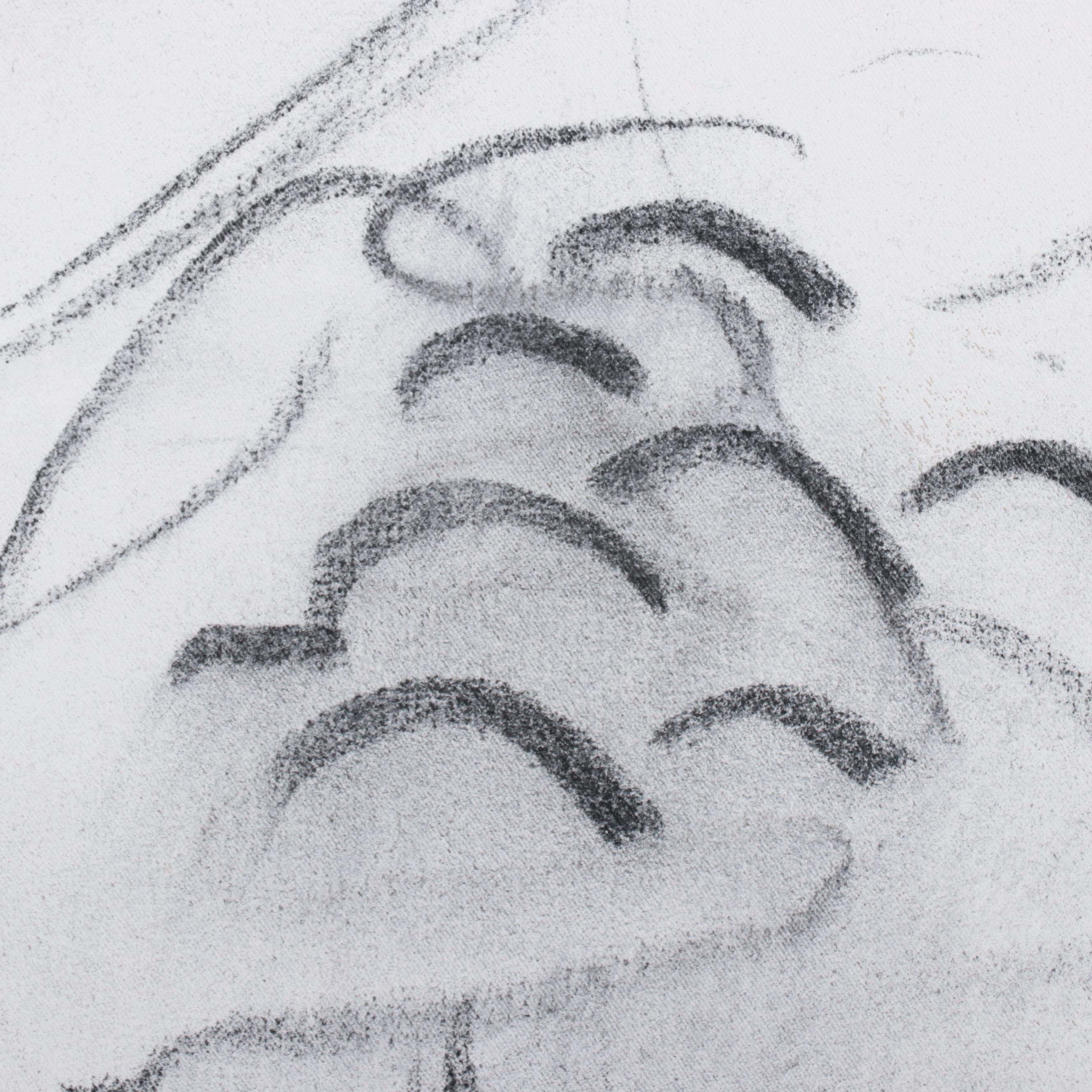 Paul Chidlaw Abstract Charcoal Drawing "Impromptu Landscape," 1987