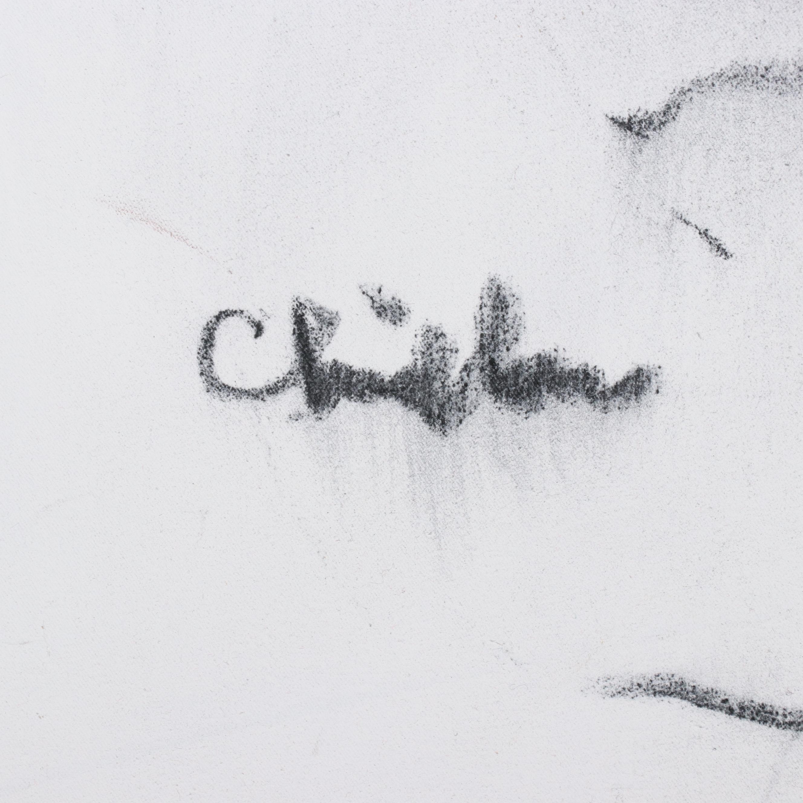 Paul Chidlaw Abstract Charcoal Drawing "Impromptu Landscape," 1987