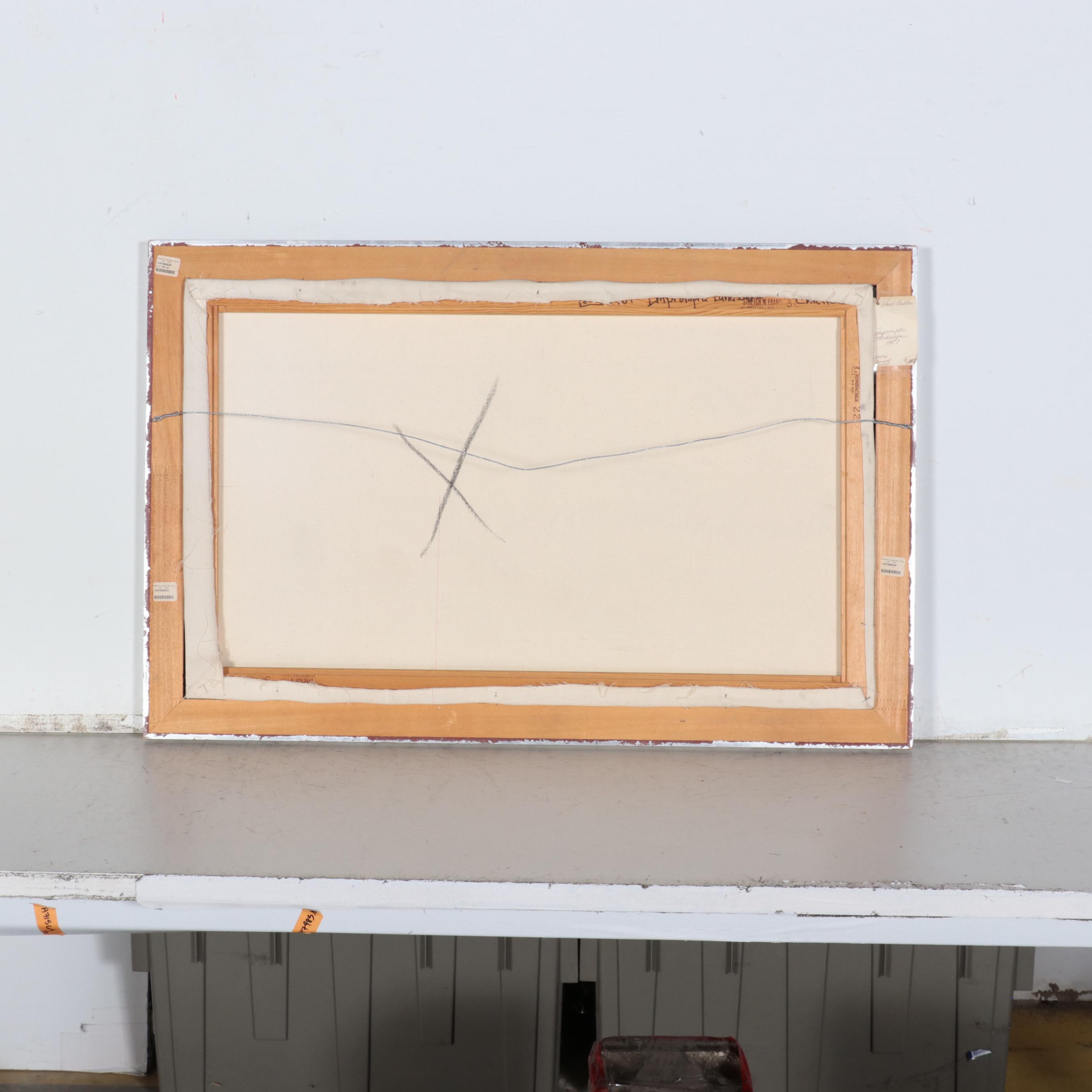 Paul Chidlaw Abstract Charcoal Drawing "Impromptu Landscape," 1987