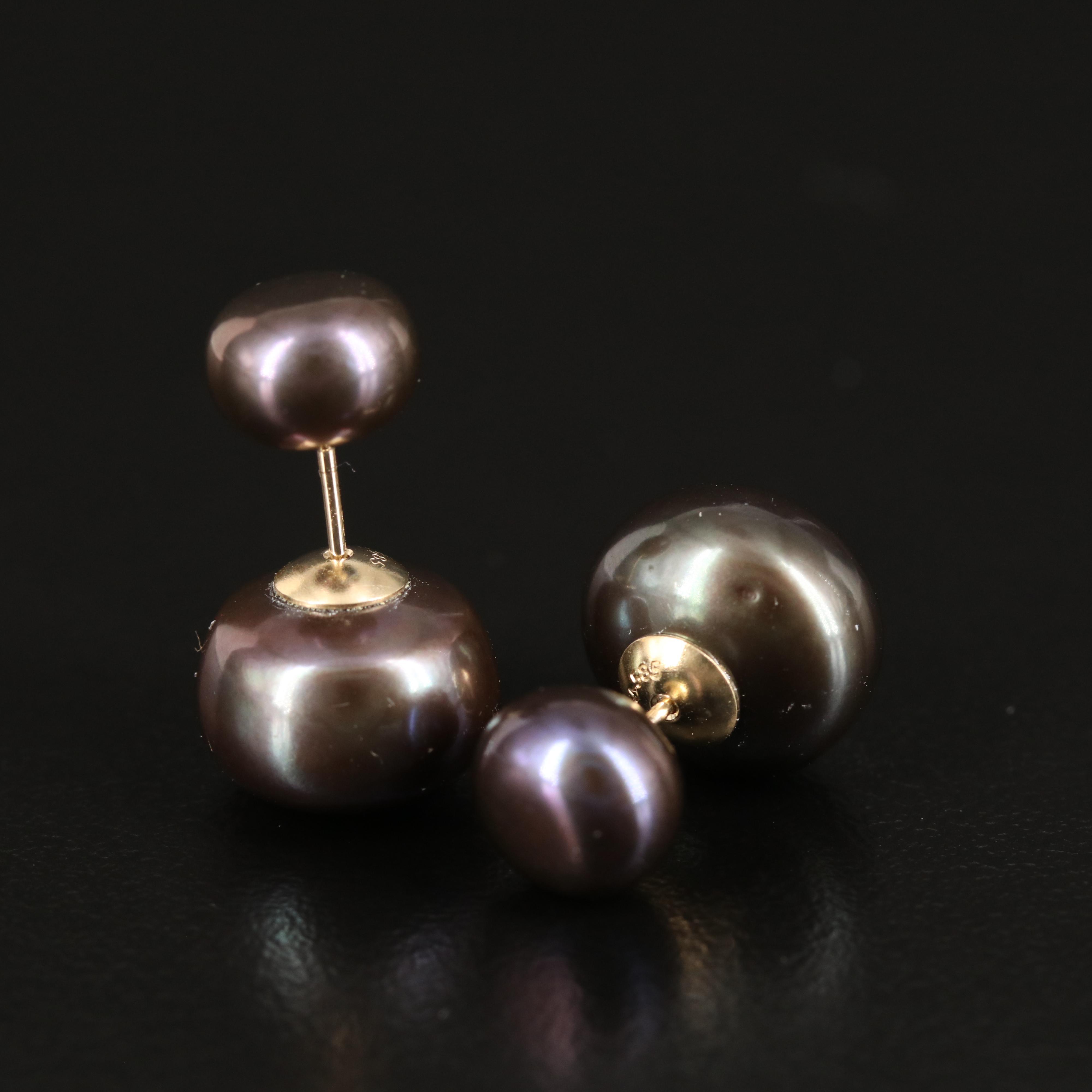 14K Pearl Front-Back Earrings