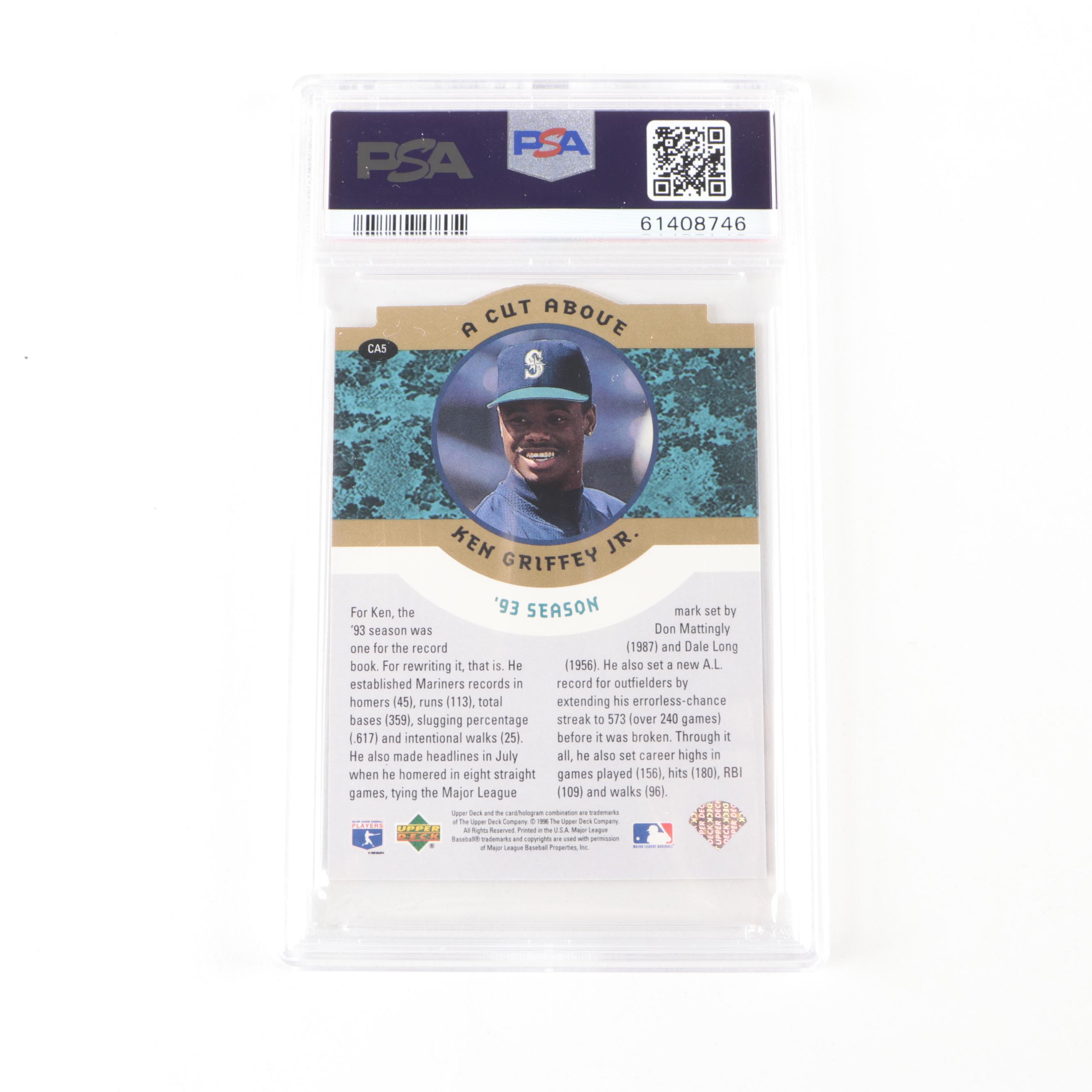 1996 Collector's Choice Ken Griffey Jr. A Cut Above #CA5 PSA 8 Baseball Card