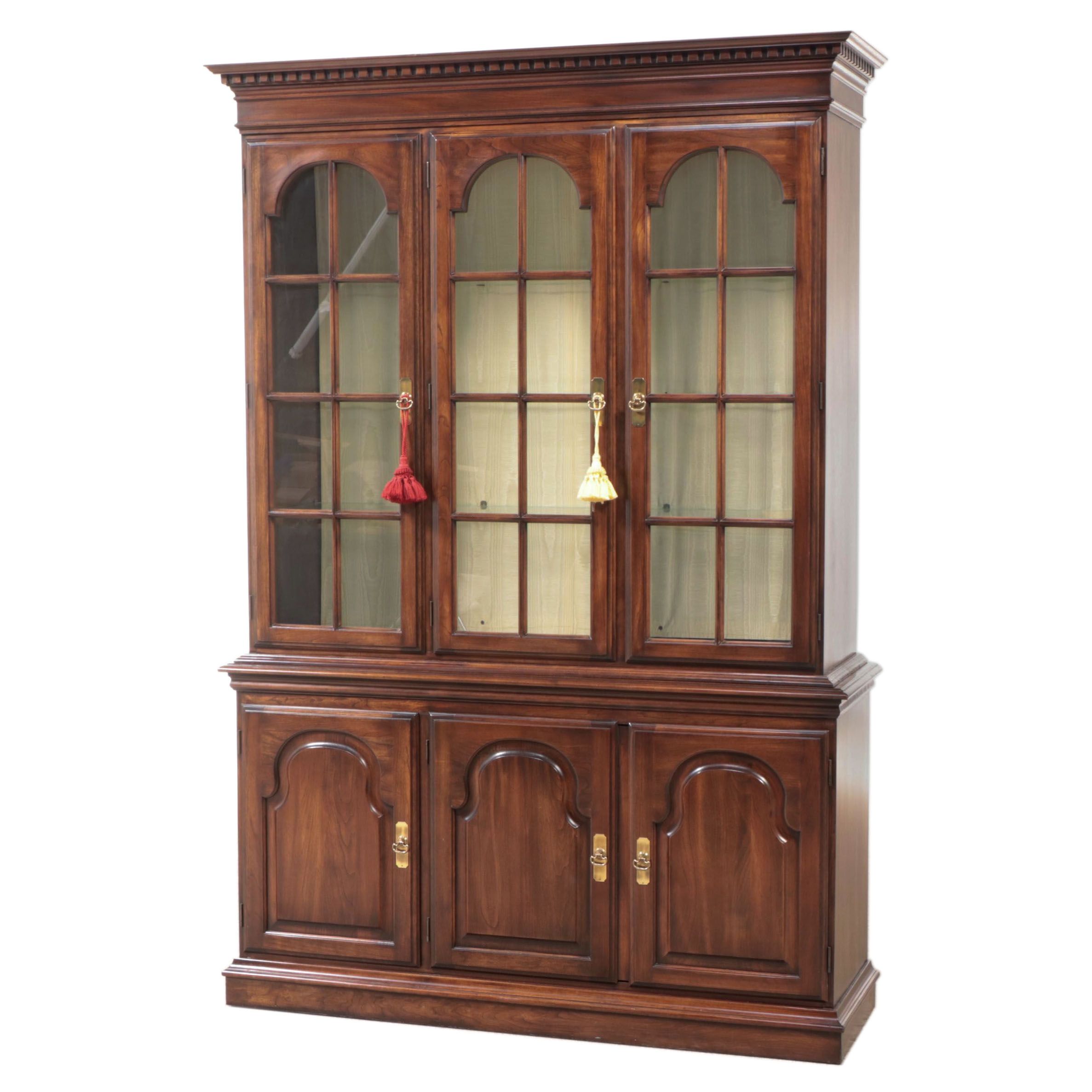 Harden Furniture Federal Style Cherrywood China Cabinet, Late 20th Century
