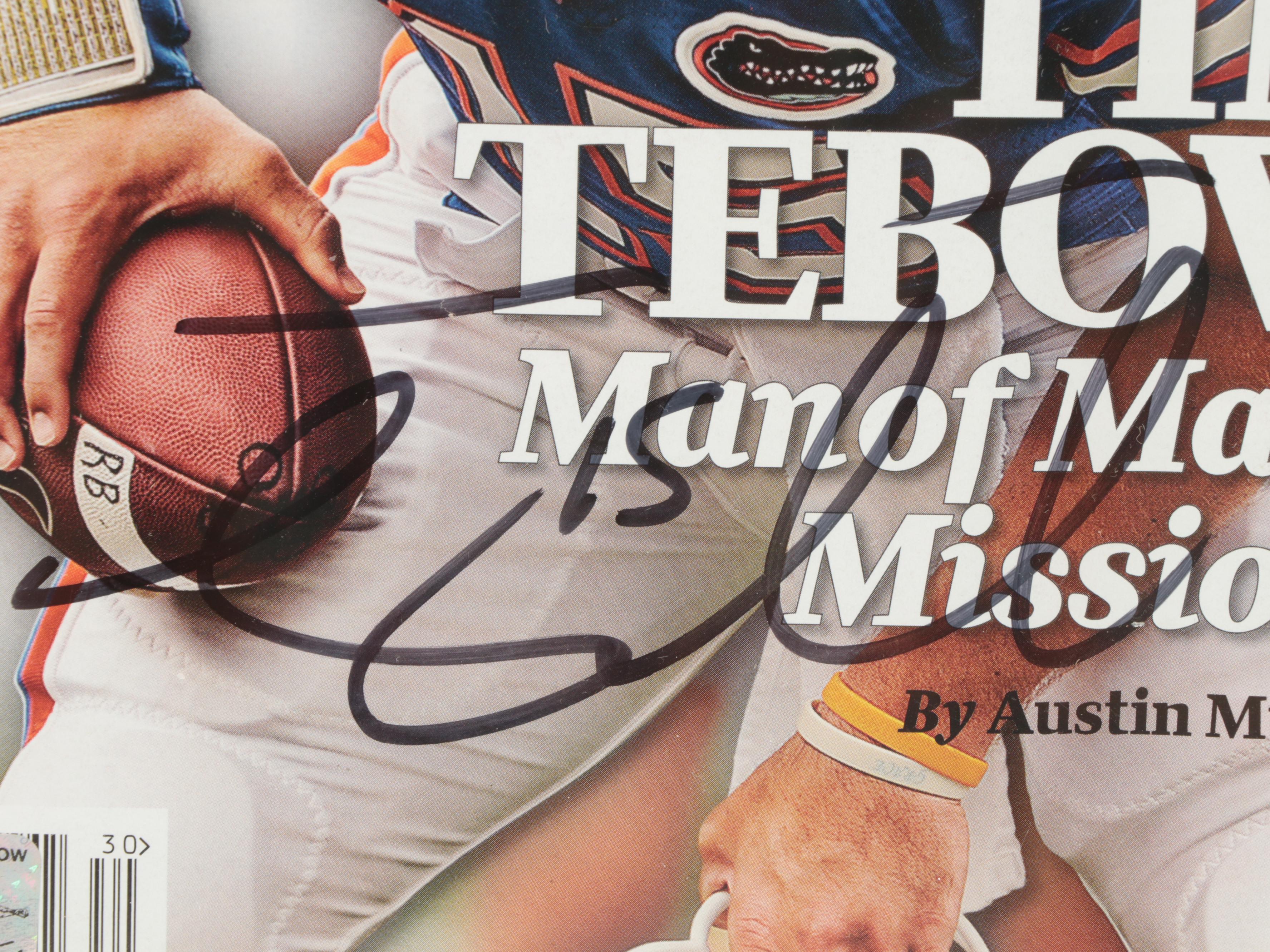 University Of Florida Gators Tim Tebow Signed "Sports Illustrated" Cover, Frame