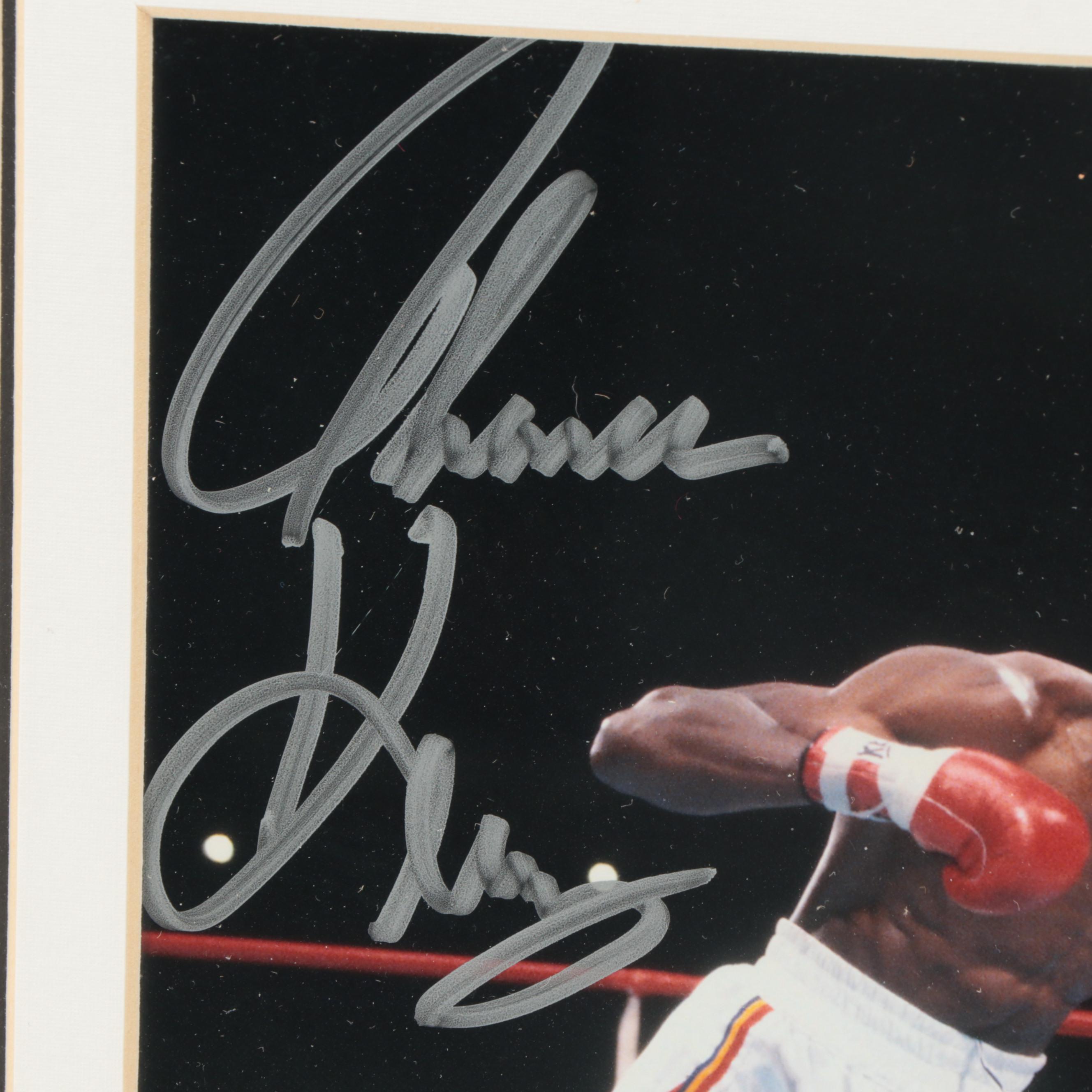 Thomas Hearns, Sugar Ray Leonard Signed Framed Giclée Print