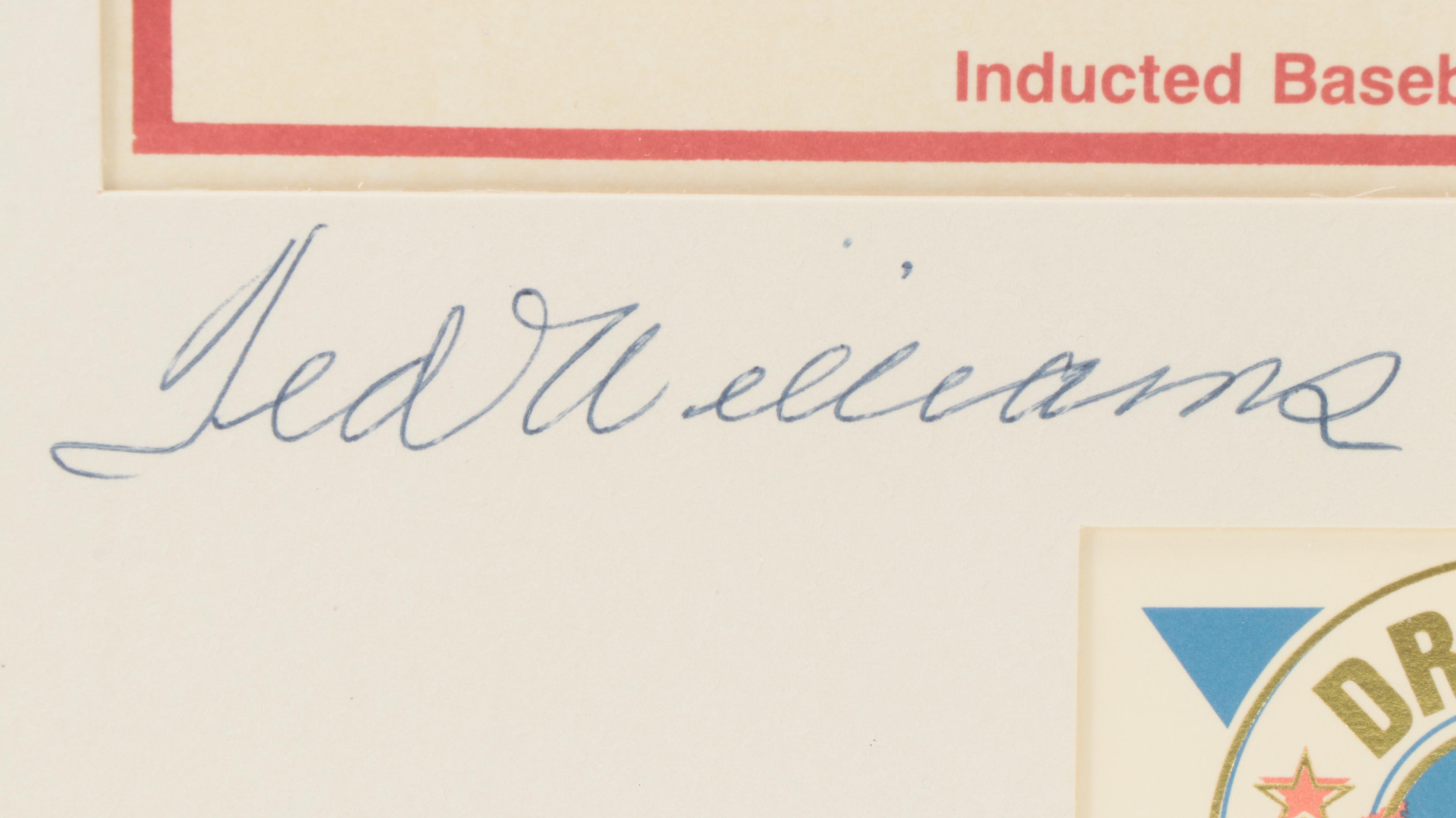 Boston Red Sox Ted Williams Signed Framed Giclée Print, Career Stats Sheet, More