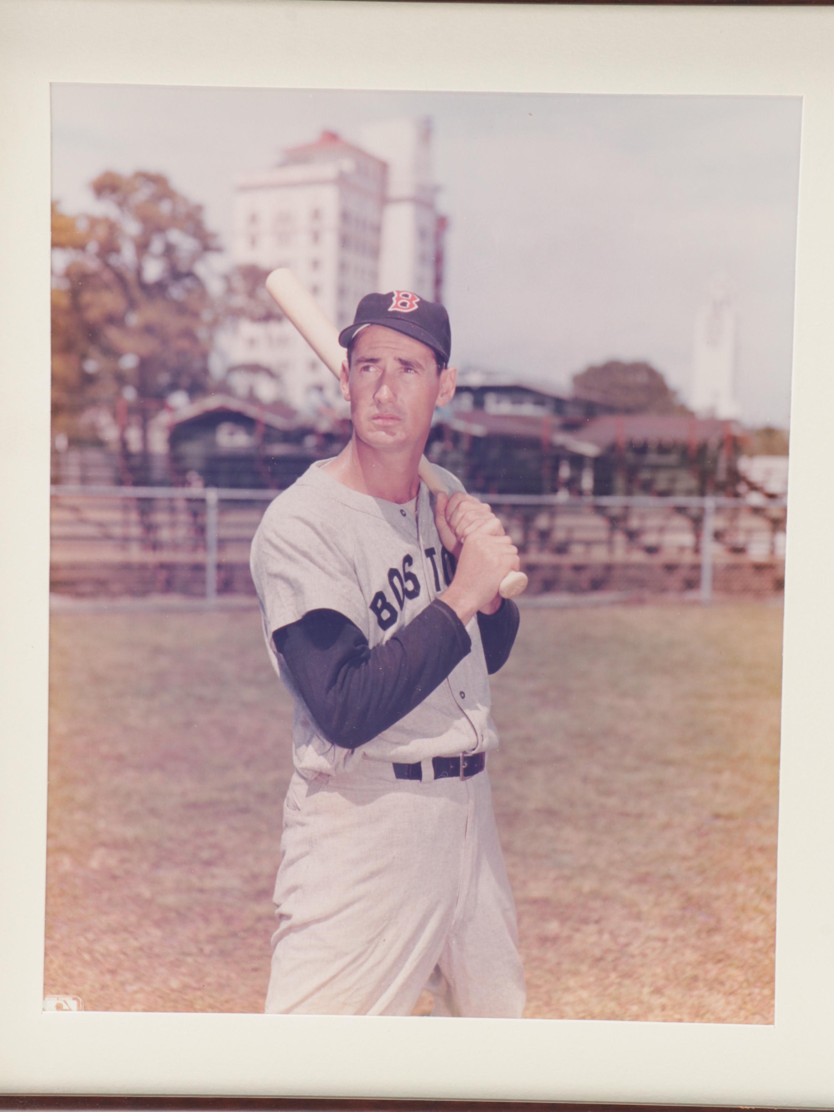 Boston Red Sox Ted Williams Signed Framed Giclée Print, Career Stats Sheet, More