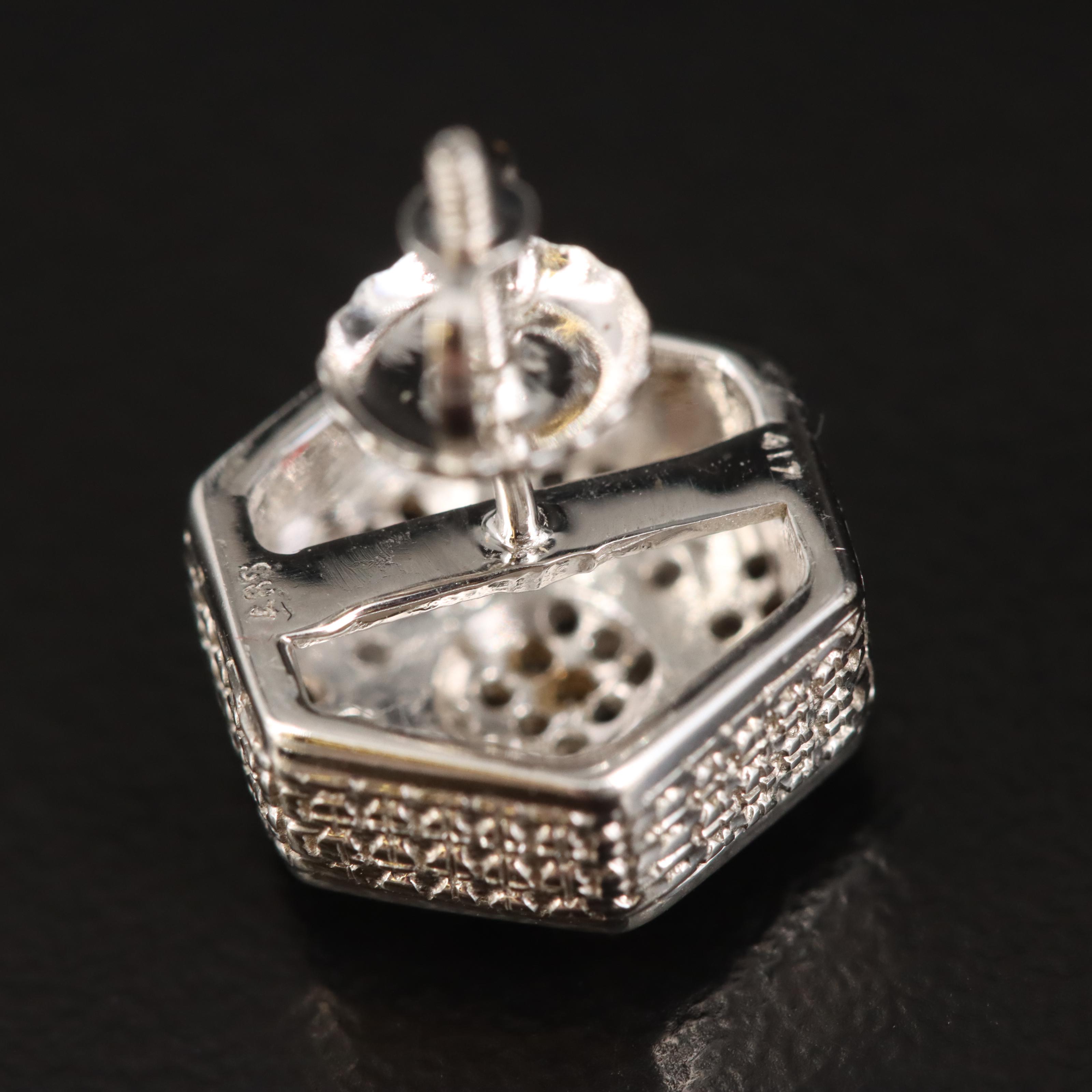 10K Diamond Hexagram Star Earrings