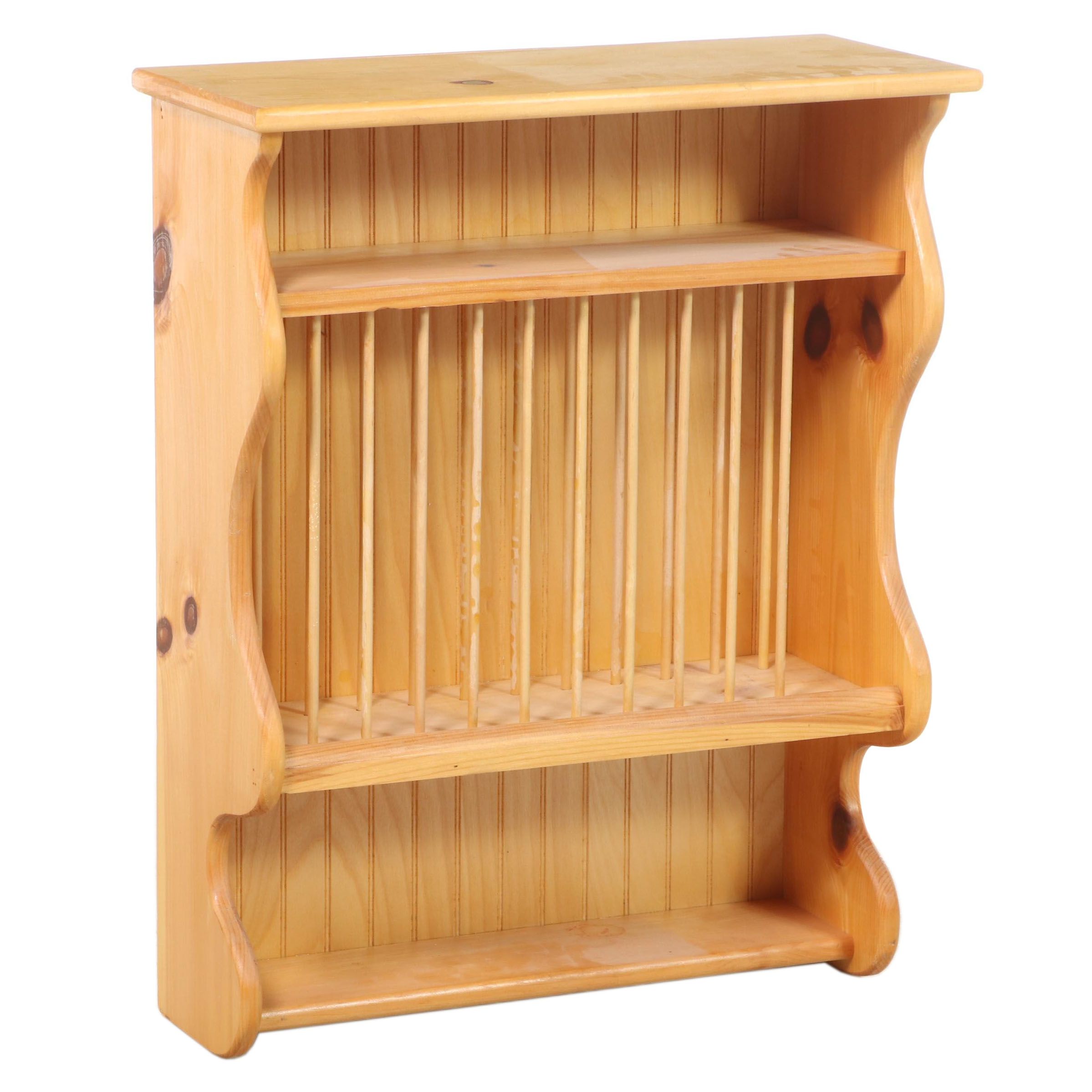 Country Pines Woodworking Colonial Style Pine Hanging Plate Rack