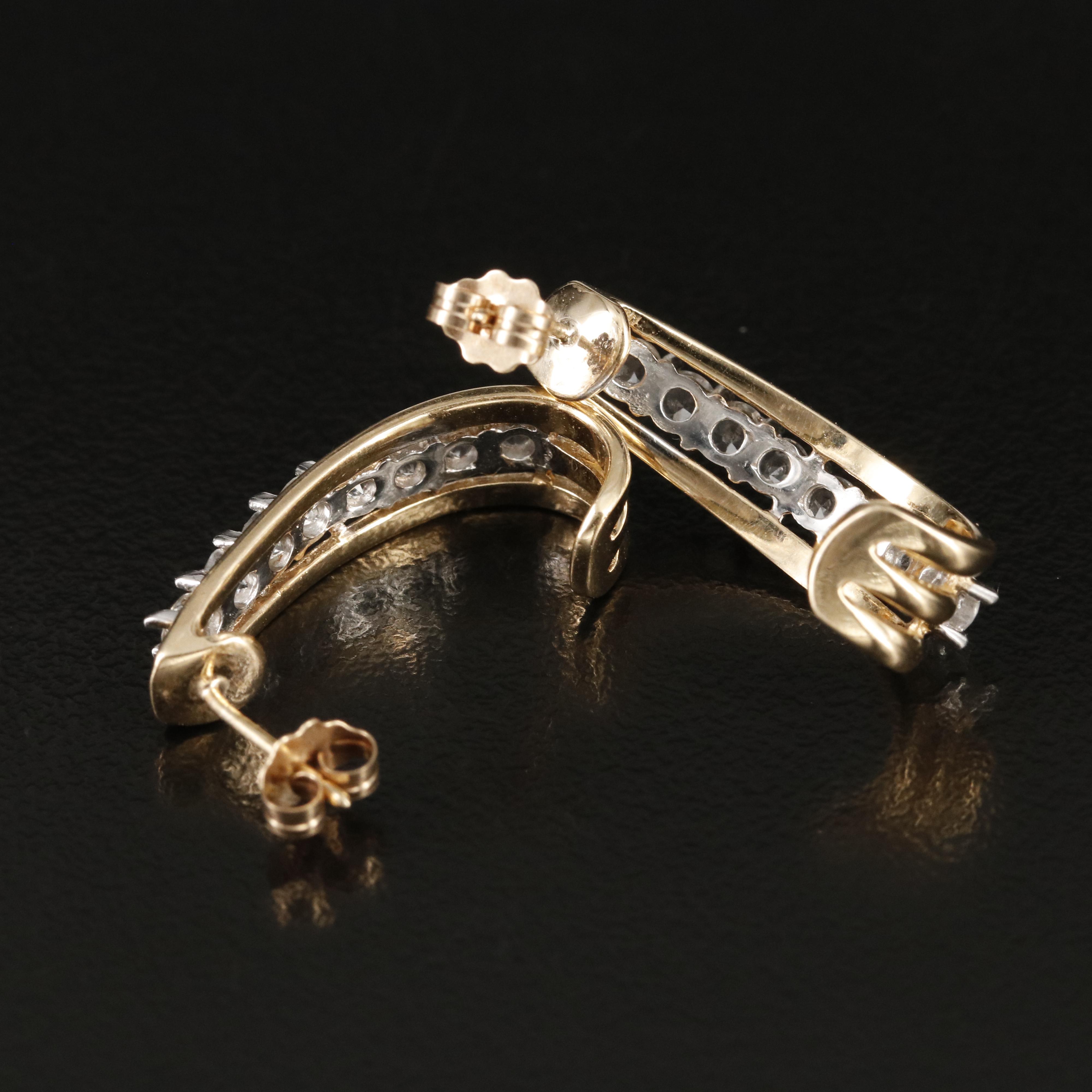 10K White Sapphire JHoop Earrings