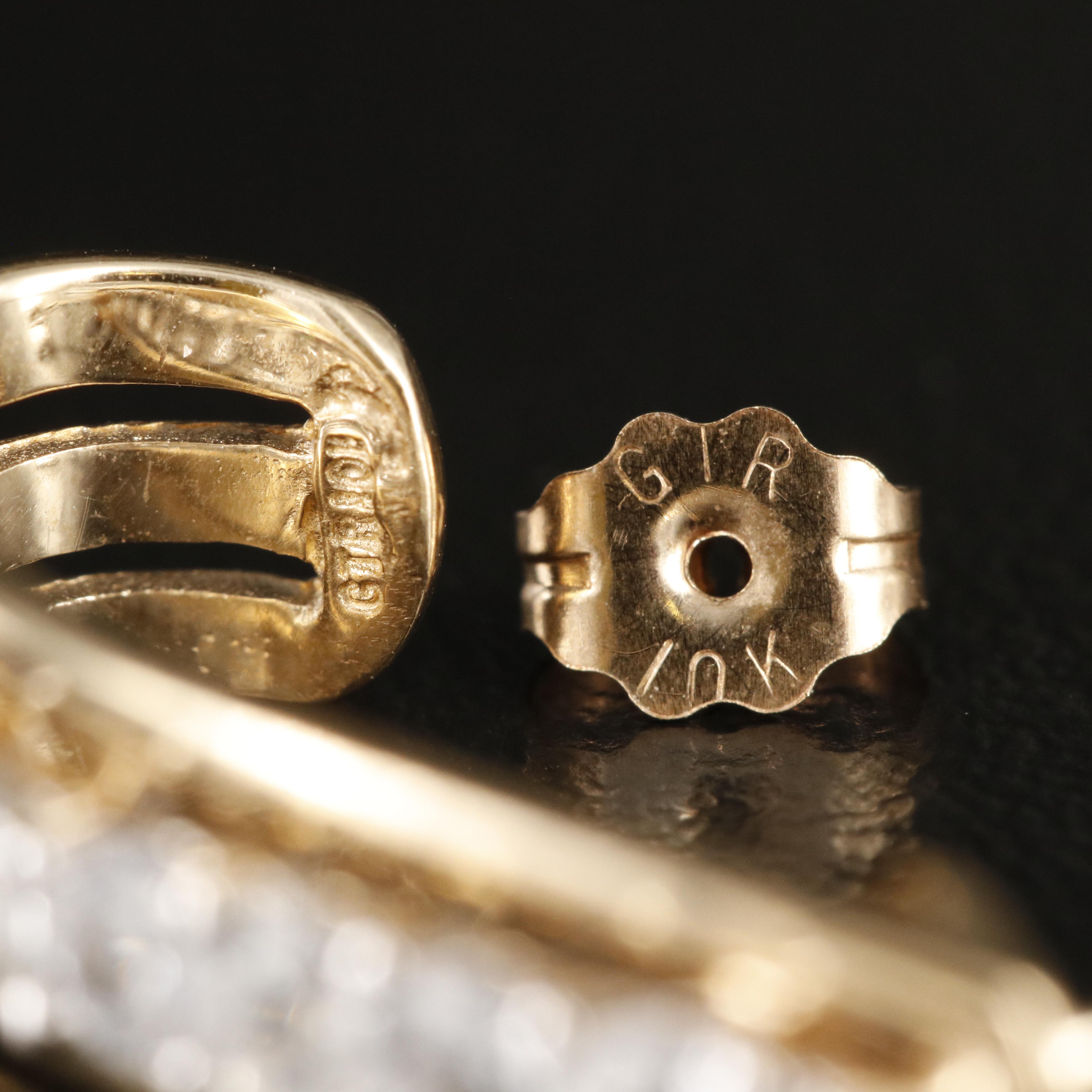 10K White Sapphire JHoop Earrings