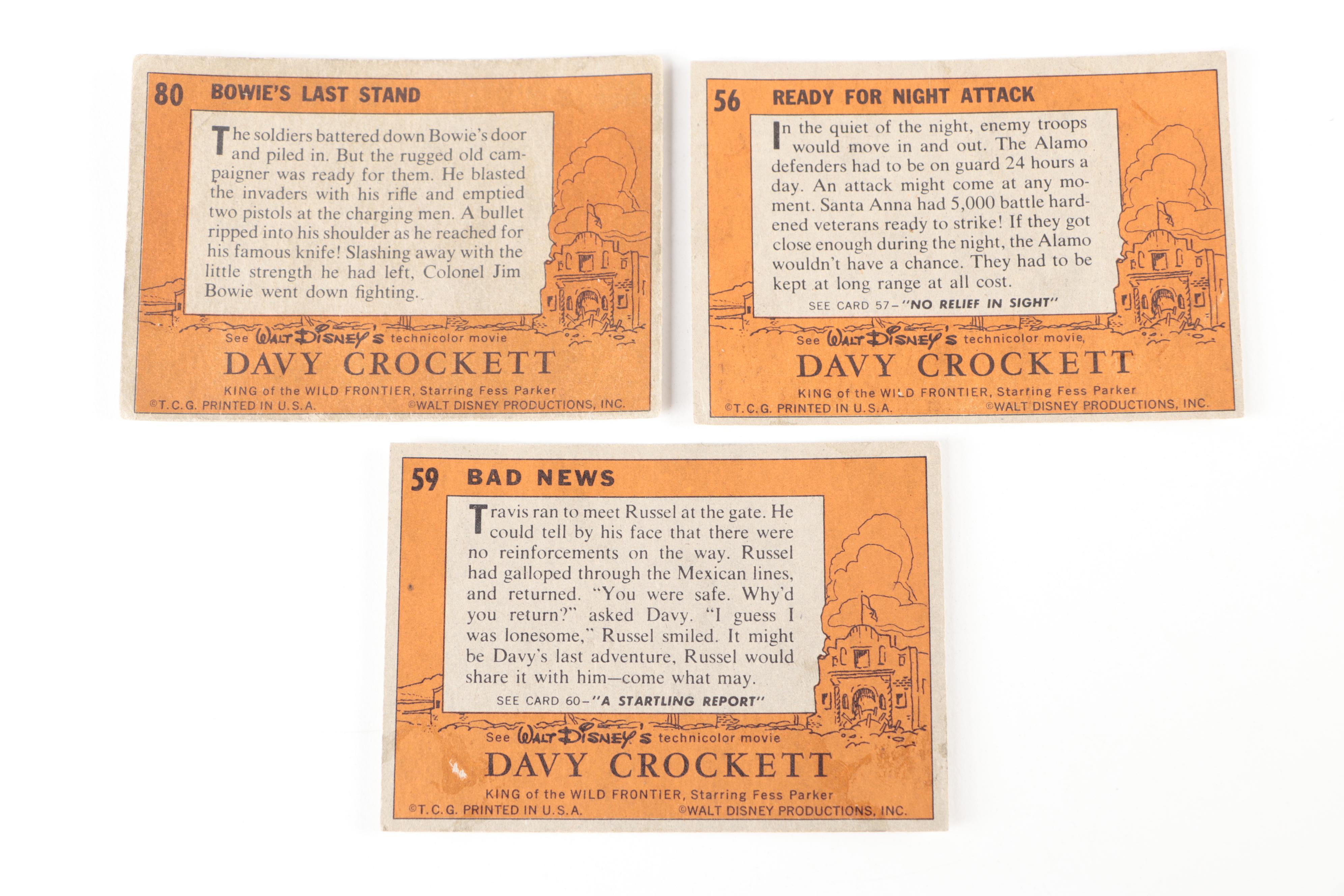 Topps Davy Crockett Orange Back Trading Cards Complete Set, 1956