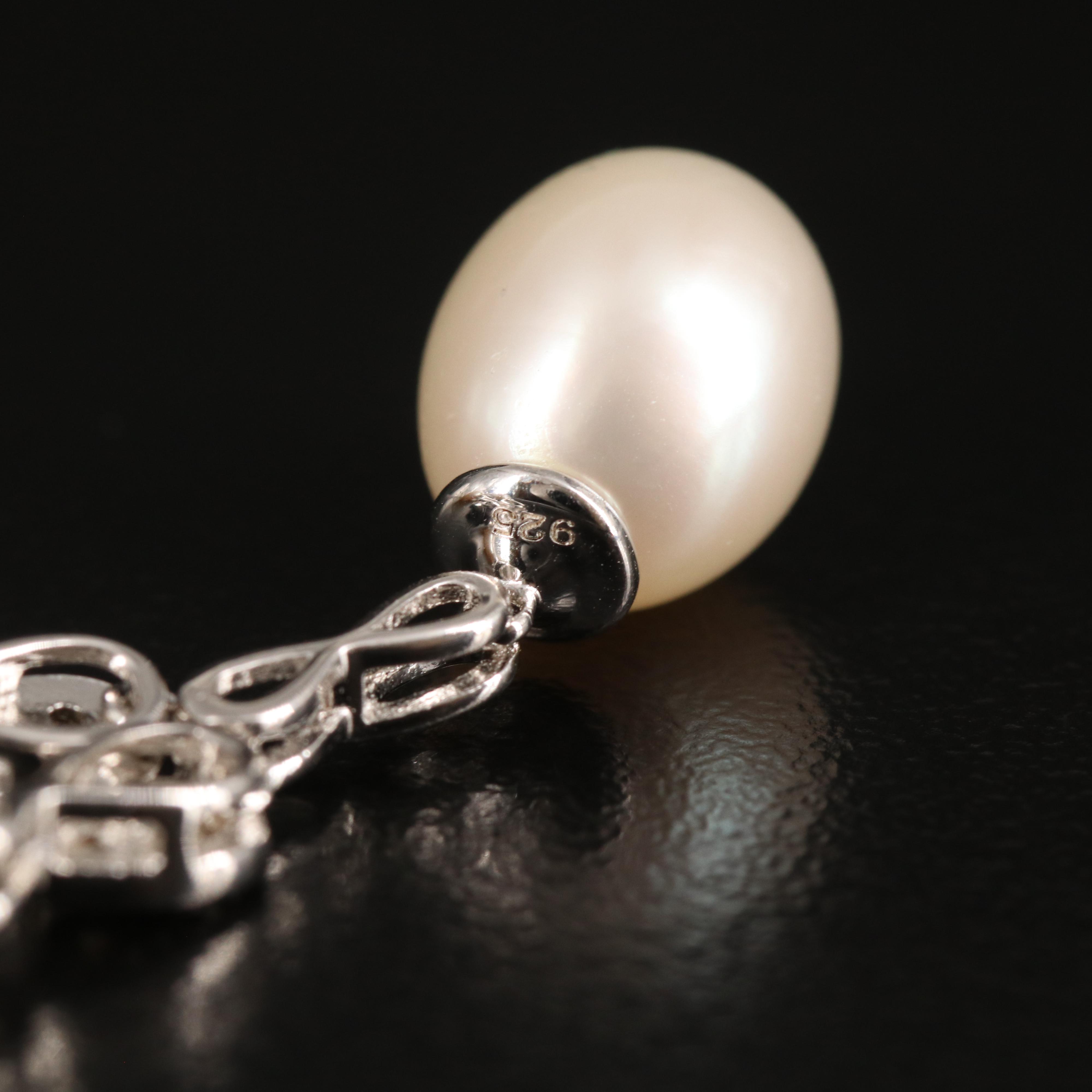 Sterling Pearl and Topaz Necklace