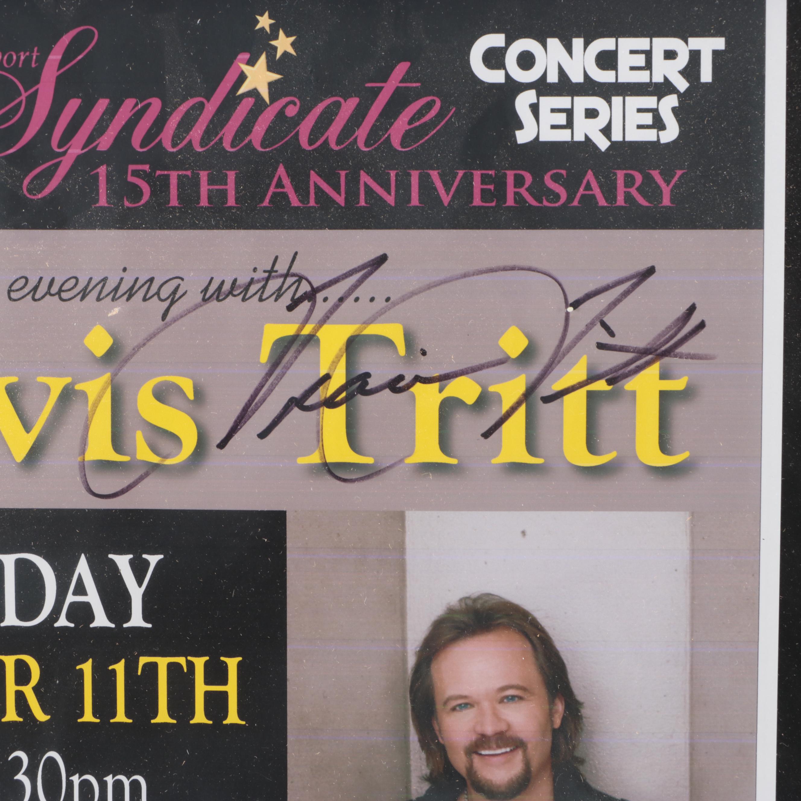 Travis Tritt Signed Framed Concert Poster