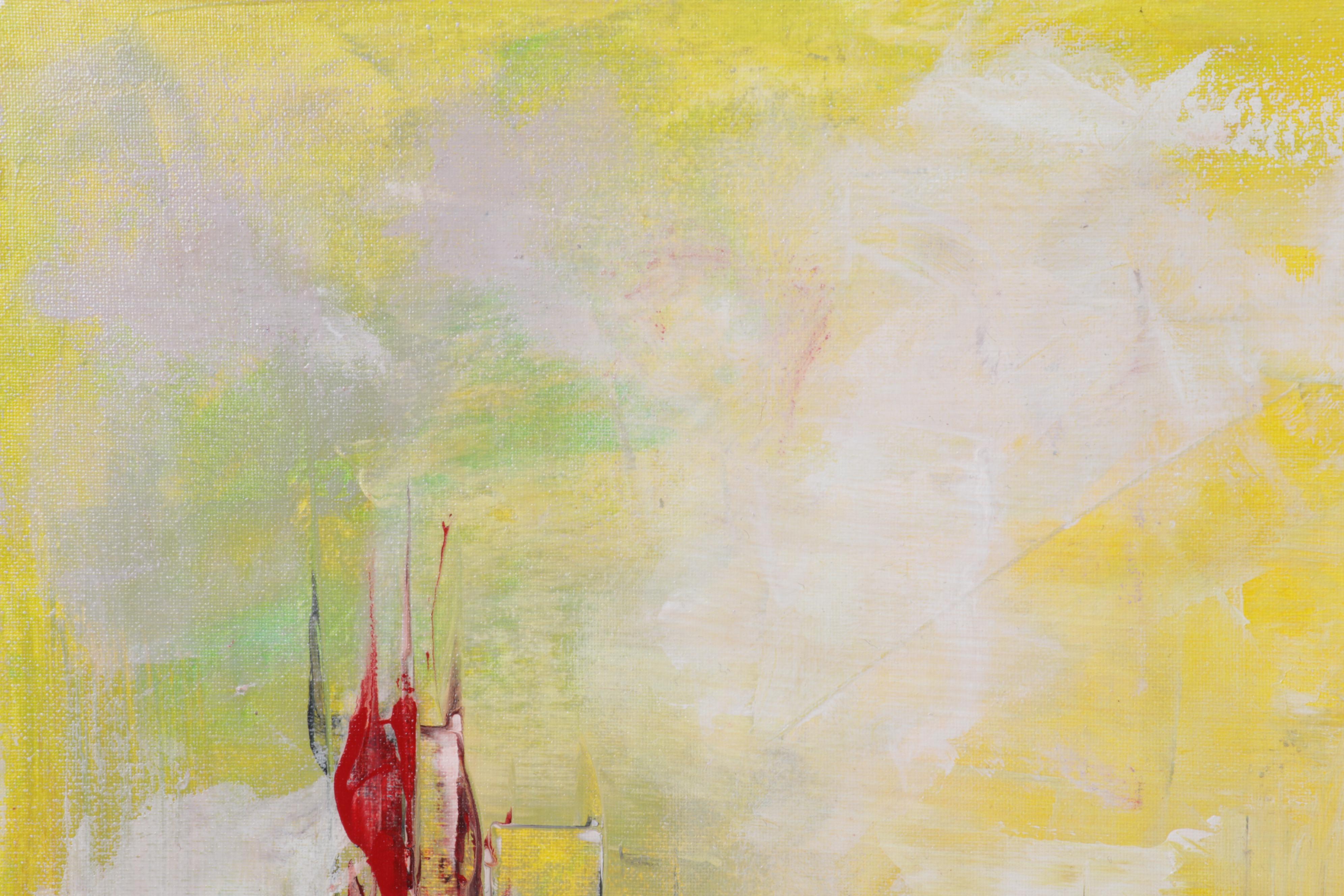 Farshad Lanjani Abstract Cityscape Acrylic Painting, 21st Century