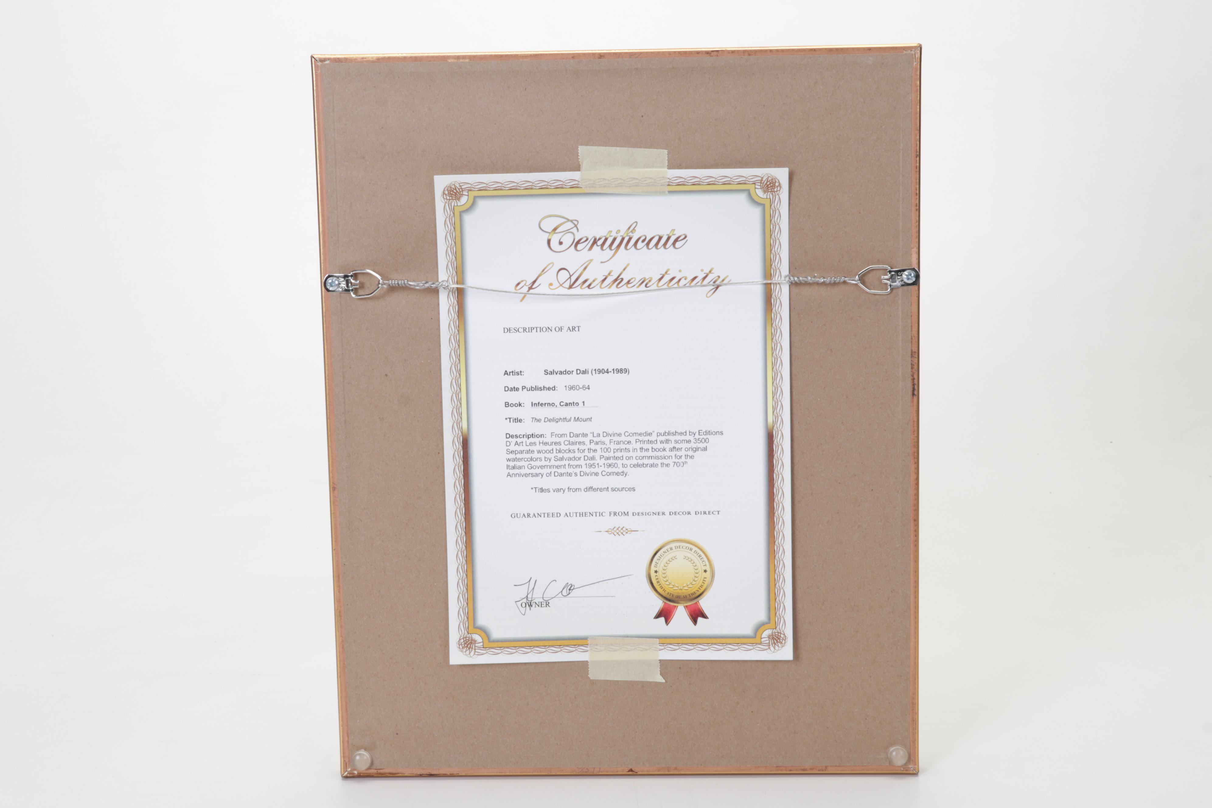 Salvador Dalí Wood Engraving "Départ pour le grand voyage"