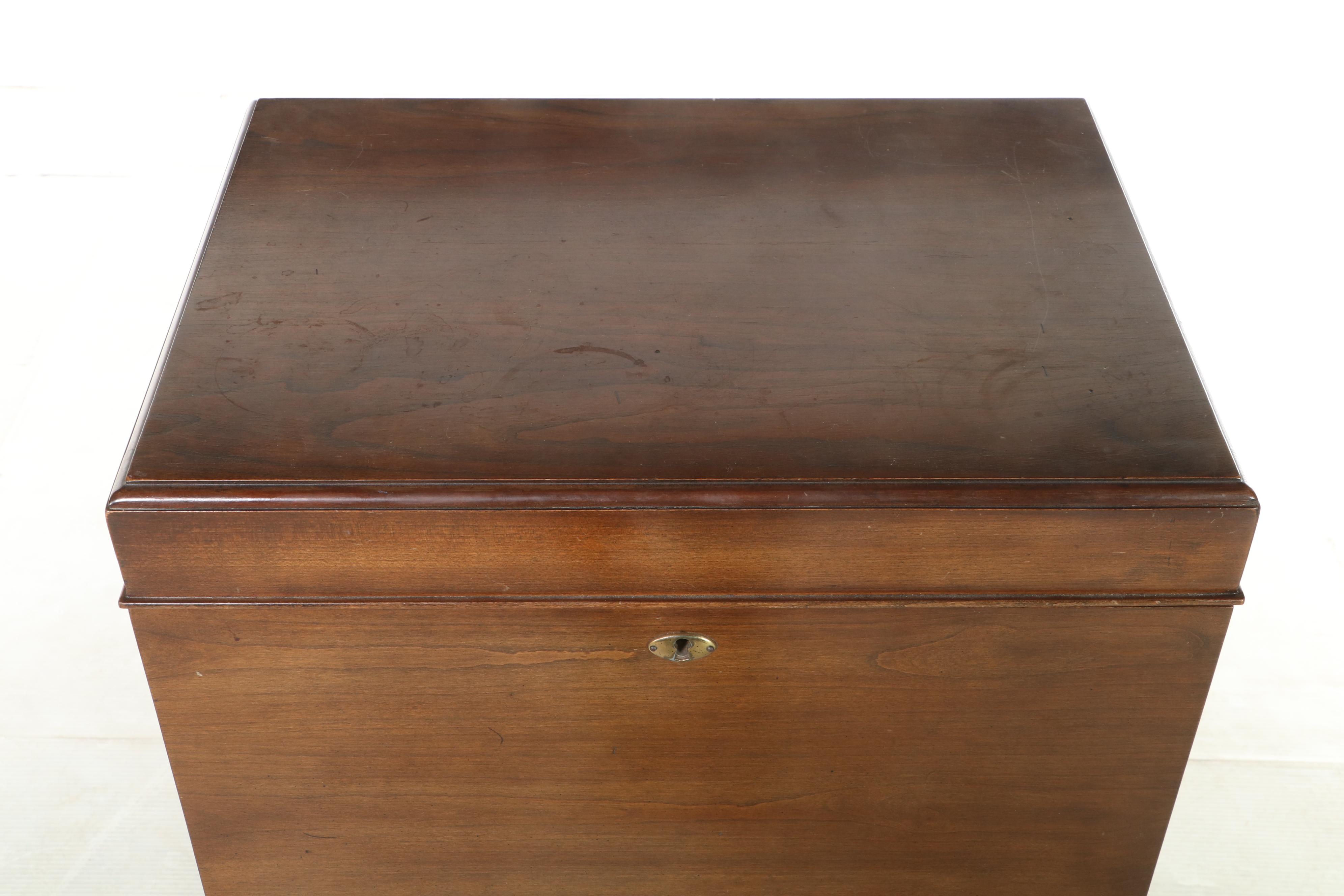 Ethan Allen Chippendale Style Cherrywood Silver Chest-on-Stand