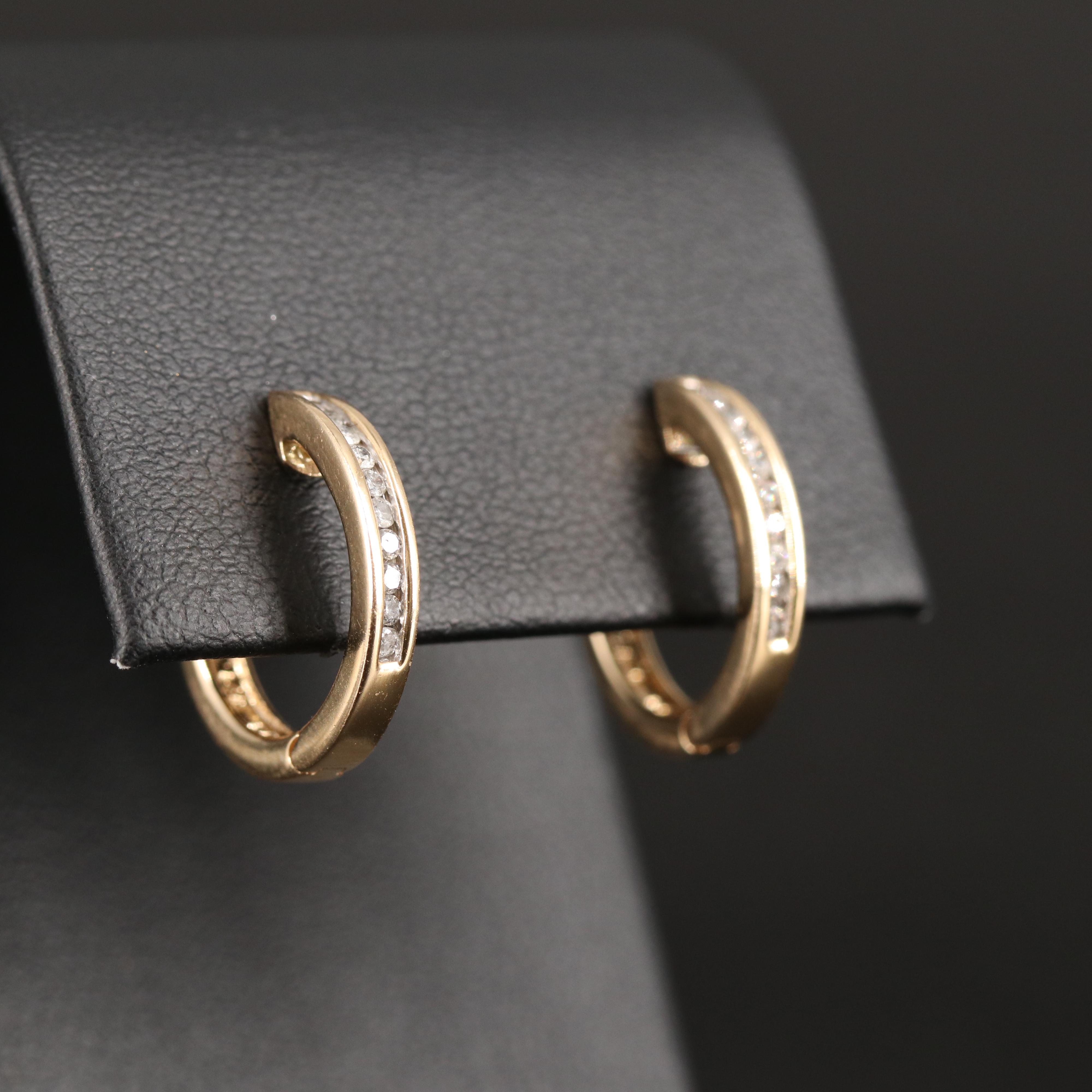 14K 0.24 CTW Diamond Huggie Earrings