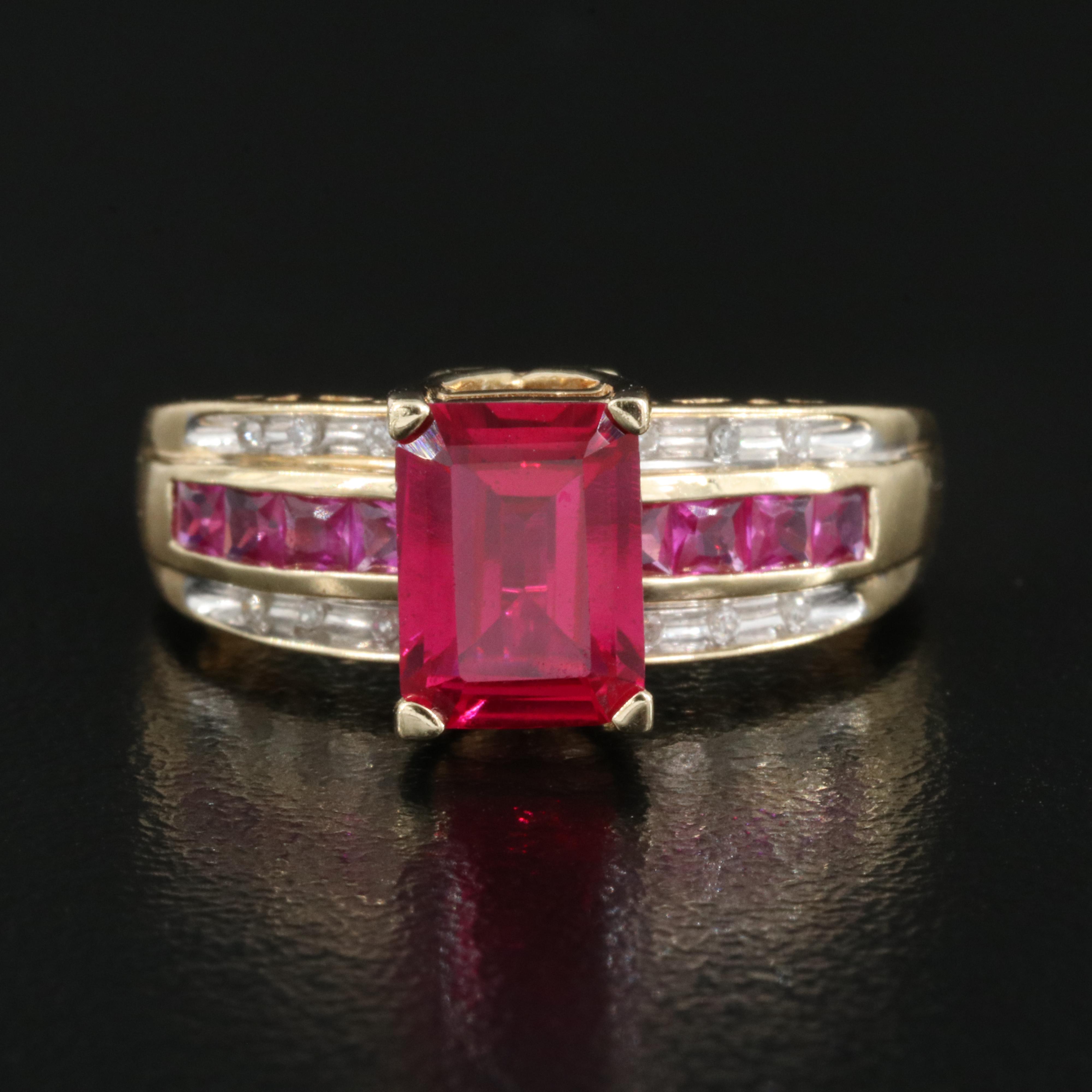 10K Ruby and Diamond Ring