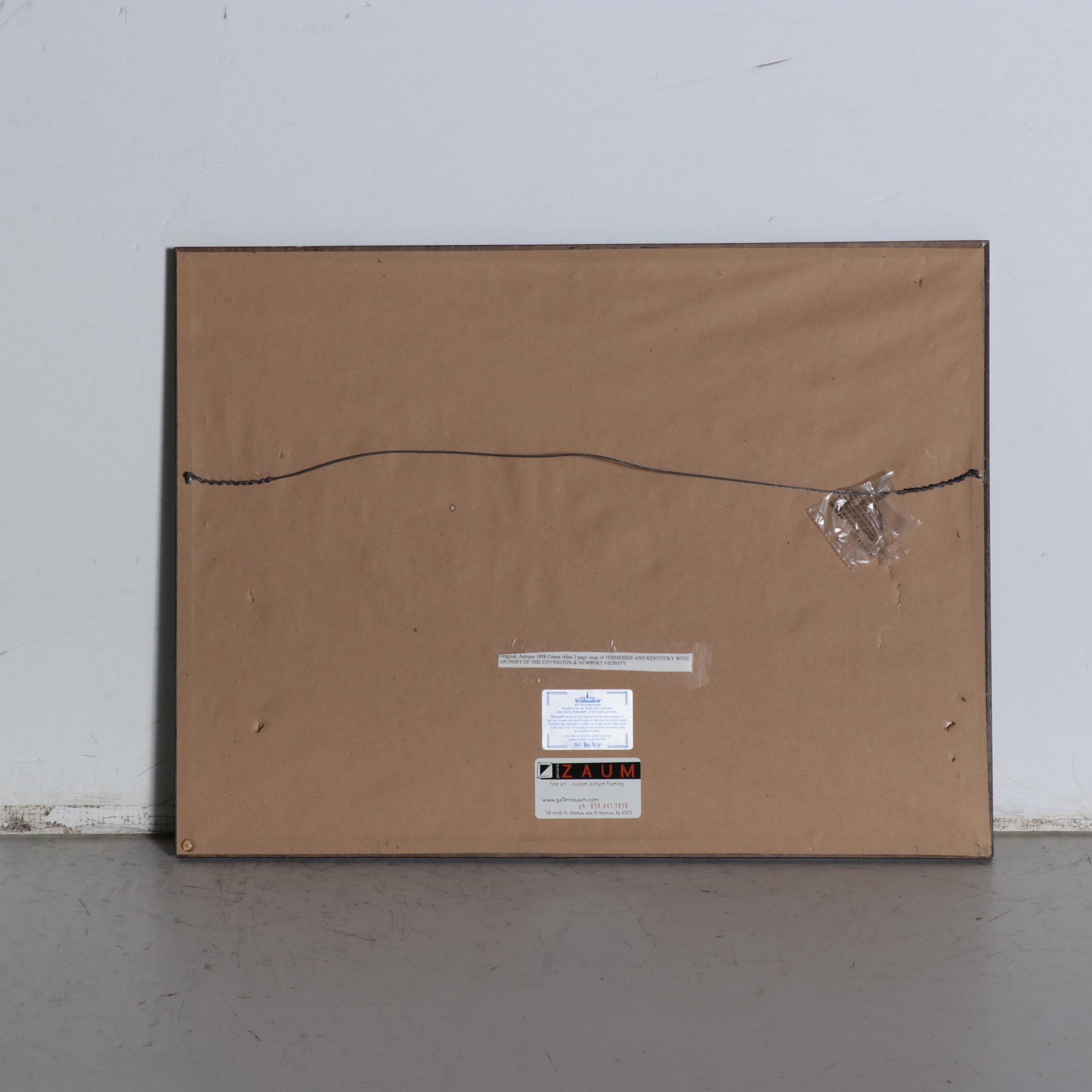 George F. Cram Wax Engraved Map of Kentucky, Circa 1898