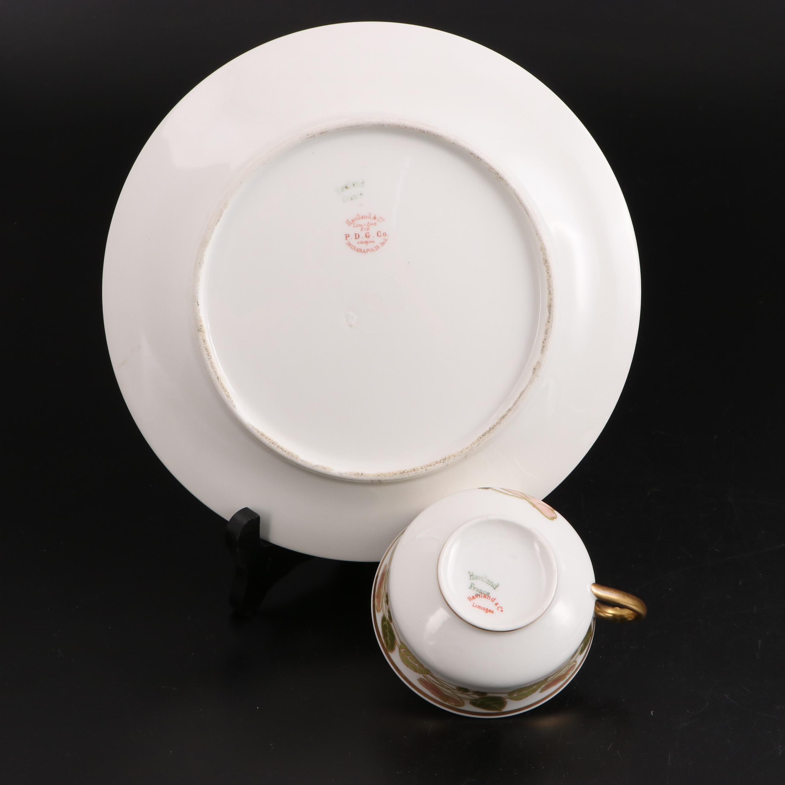 Haviland & Co. Limoges Porcelain Luncheon Sets with Pitcher and Serving Platter