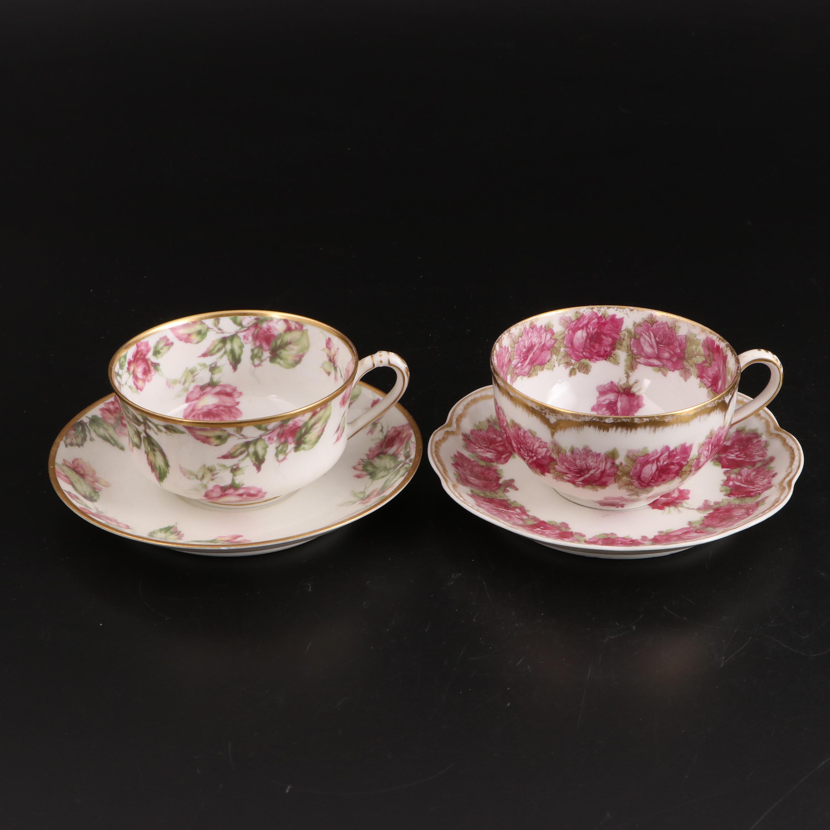 Haviland & Co. Limoges Porcelain Luncheon Sets with Pitcher and Serving Platter