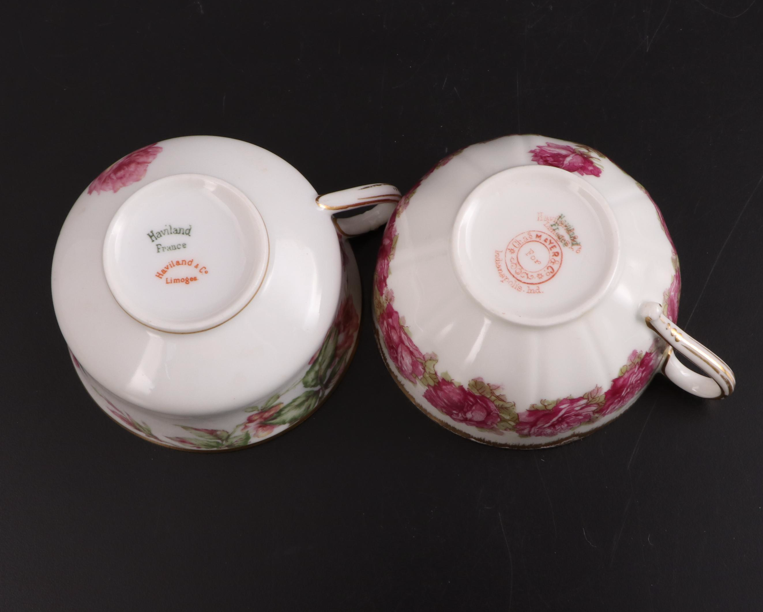 Haviland & Co. Limoges Porcelain Luncheon Sets with Pitcher and Serving Platter