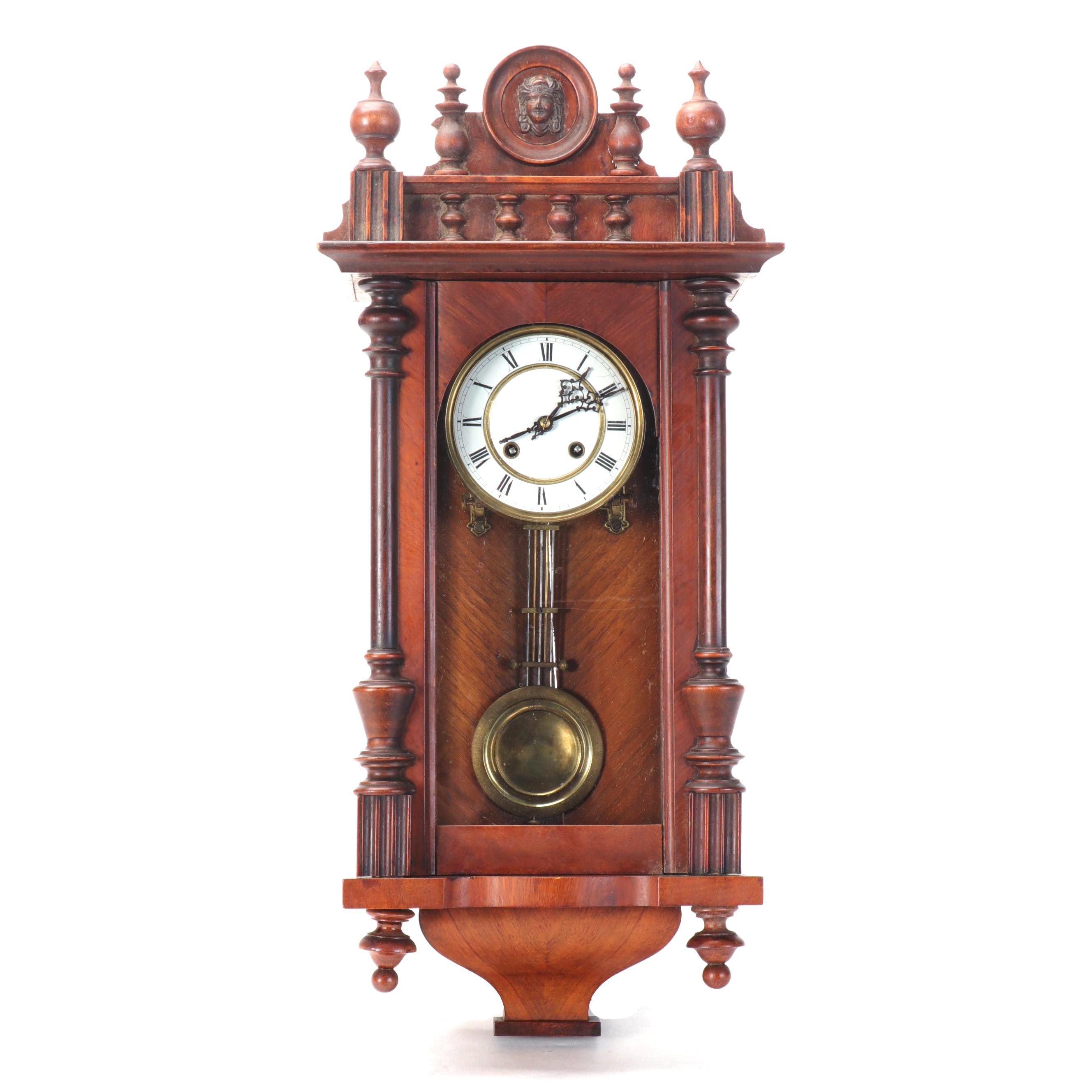 Gustav Becker Clock Co. Wooden Antique Regulator Wall Clock