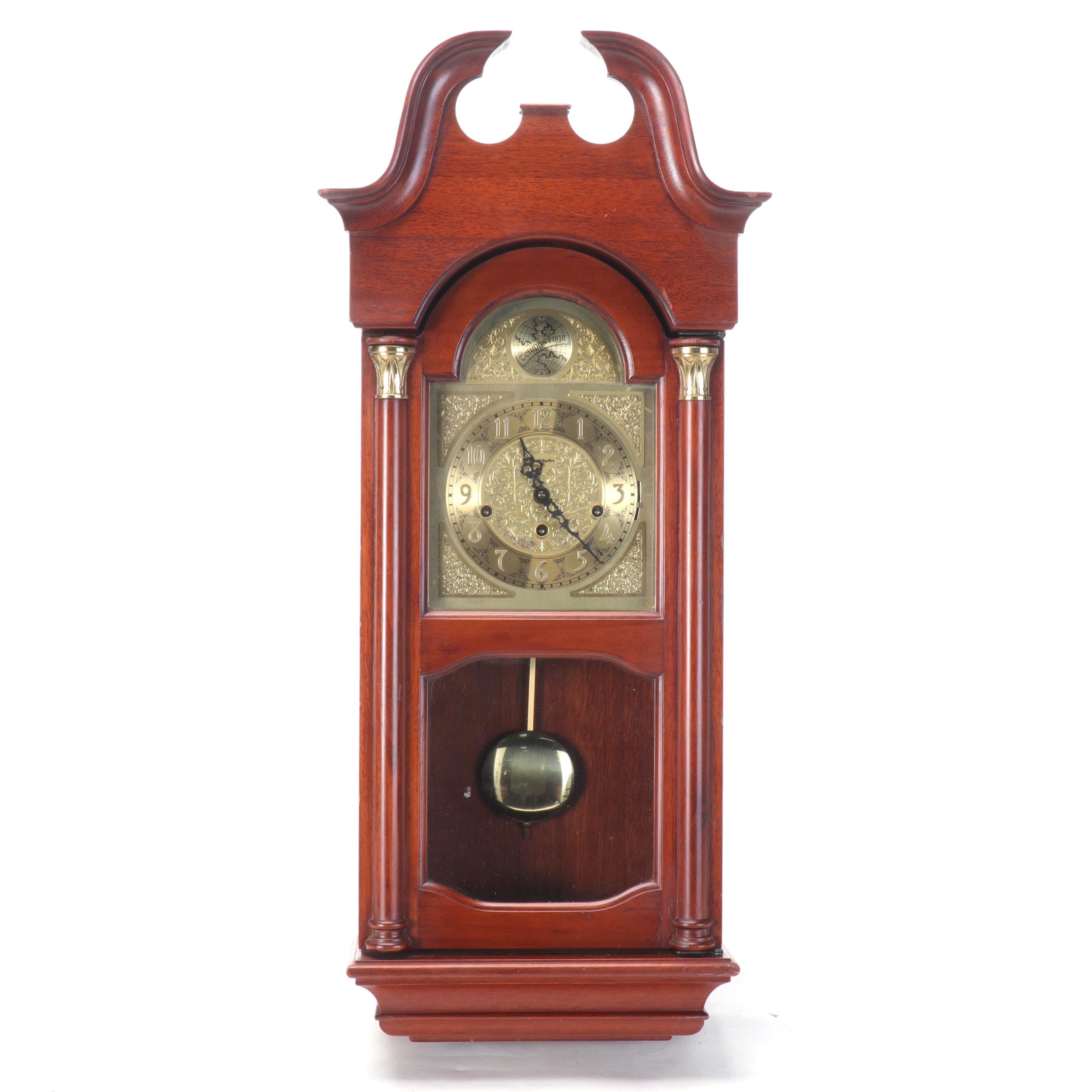 Baldwin Federal Style Brass-Mounted Mahogany Wall Clock