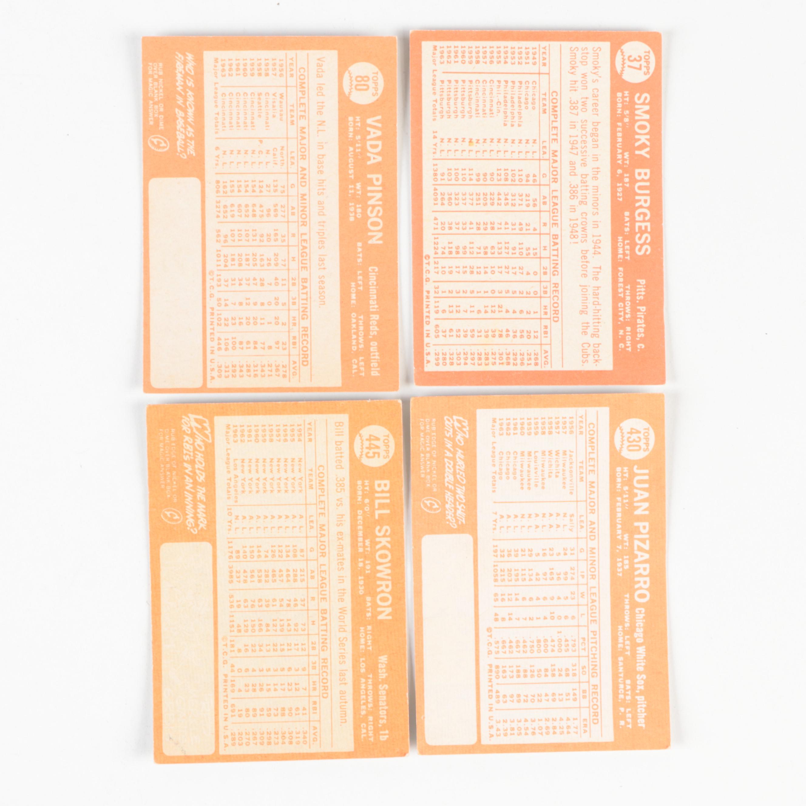 1961 Topps Baseball Cards Including Pinson, Torre, Skowron, Burgess and More