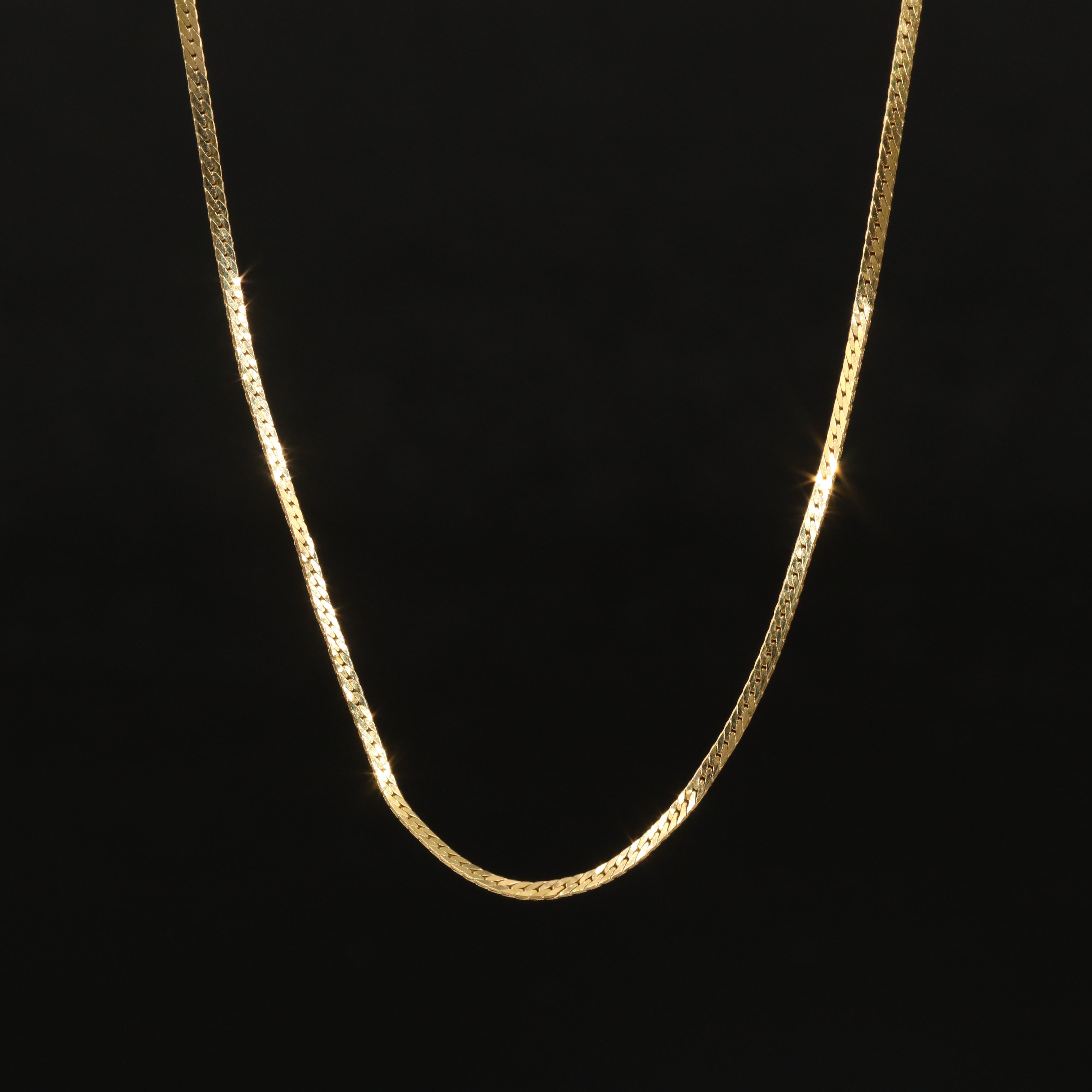 Italian 14K Herringbone Chain Necklace