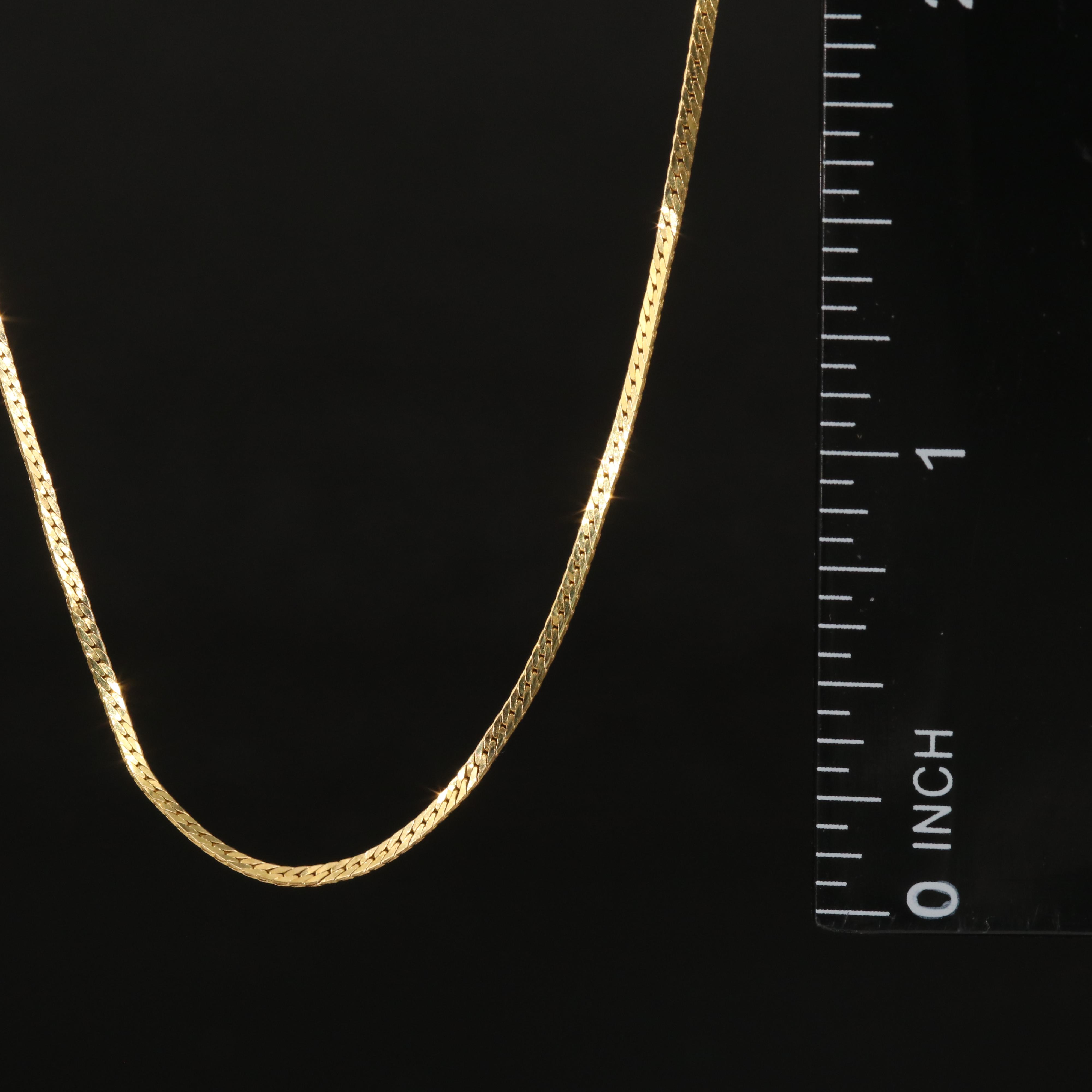 Italian 14K Herringbone Chain Necklace
