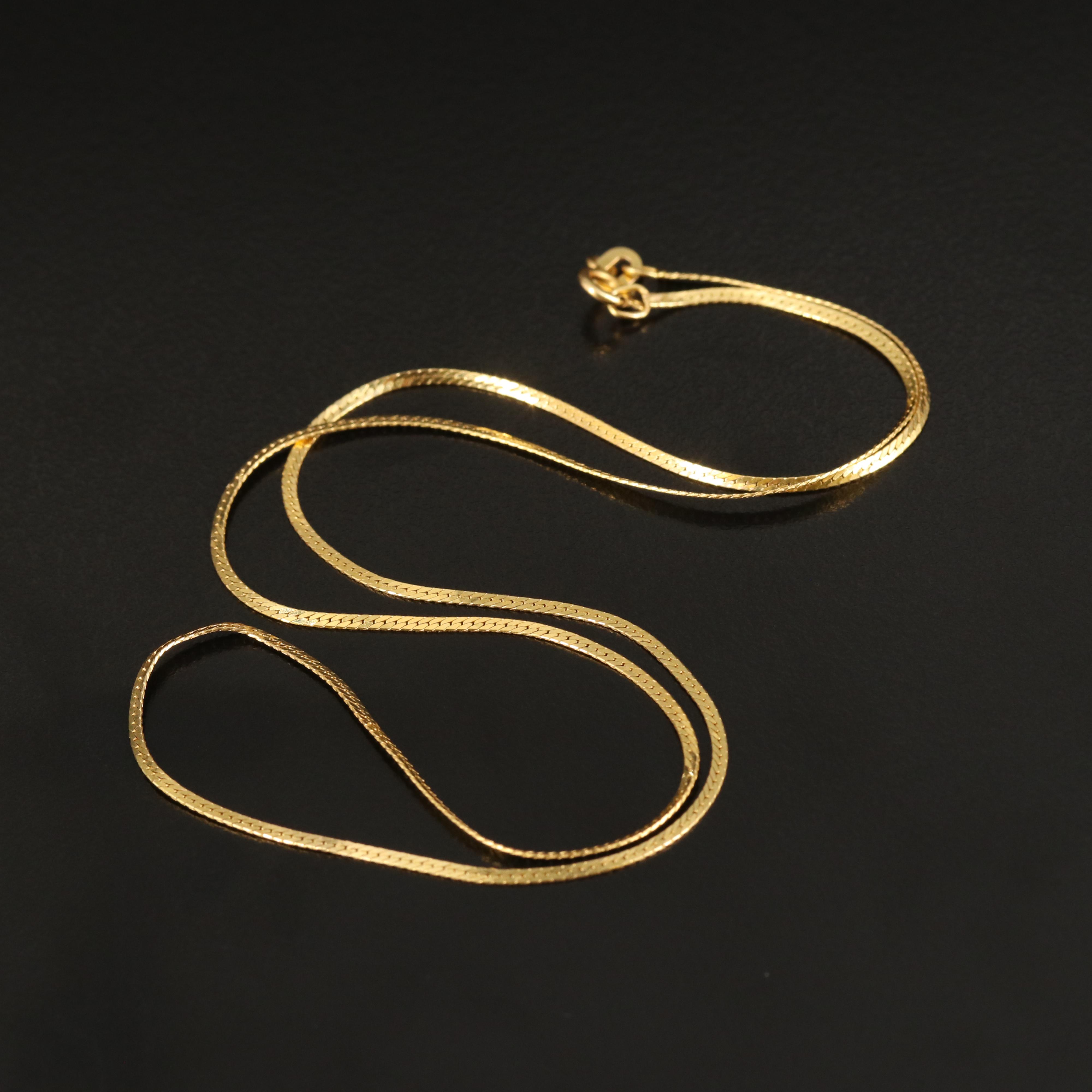 Italian 14K Herringbone Chain Necklace