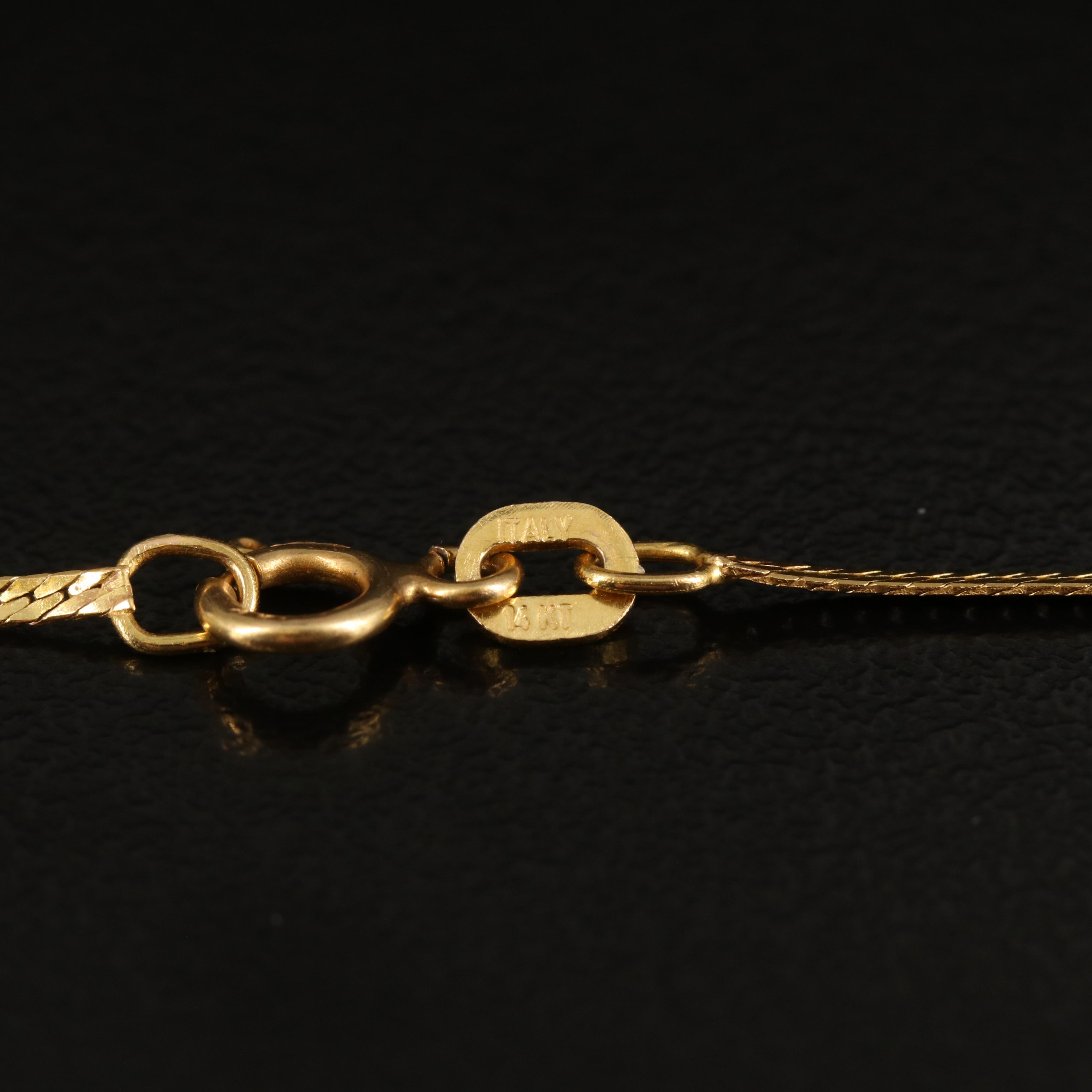 Italian 14K Herringbone Chain Necklace