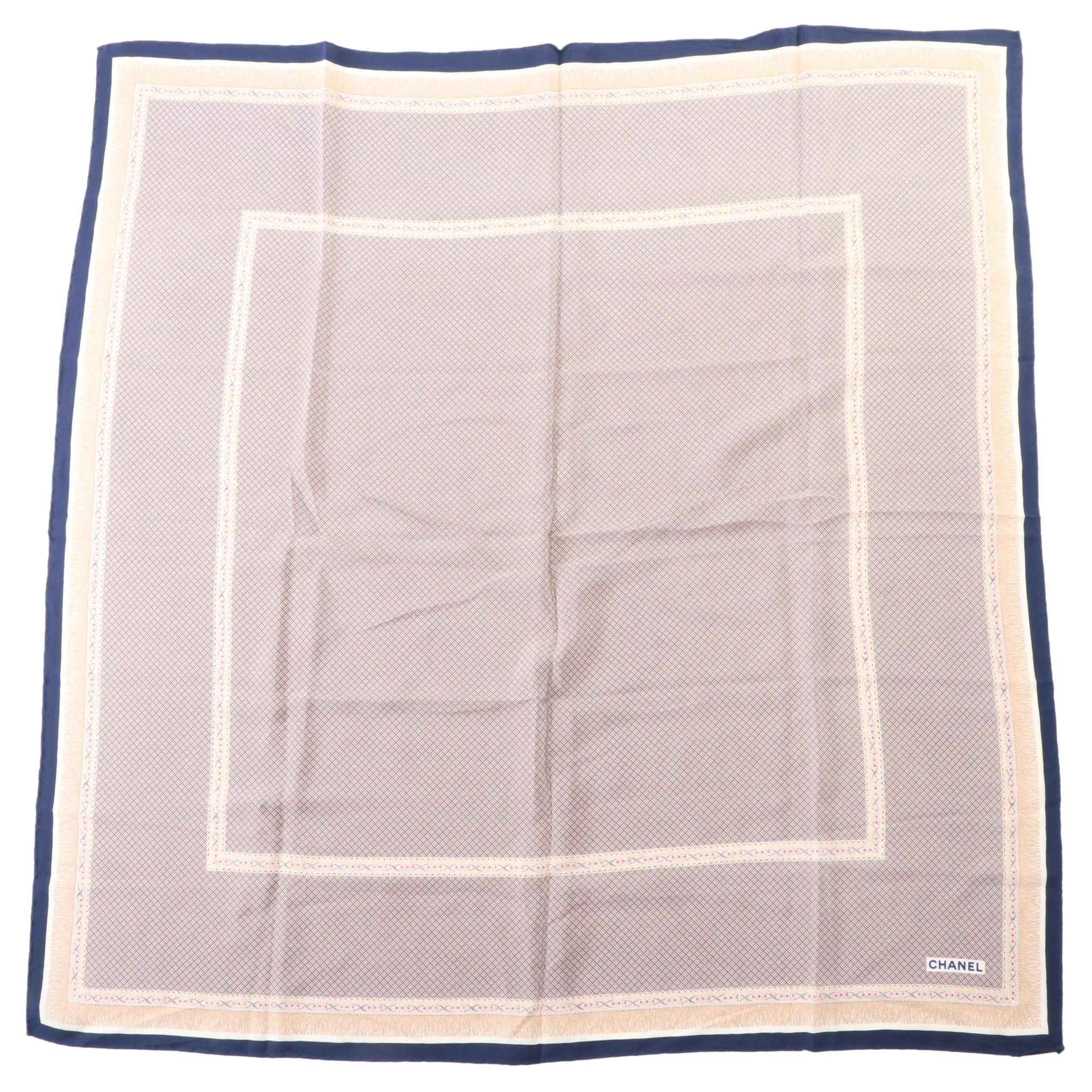 Chanel Patterned Silk Scarf