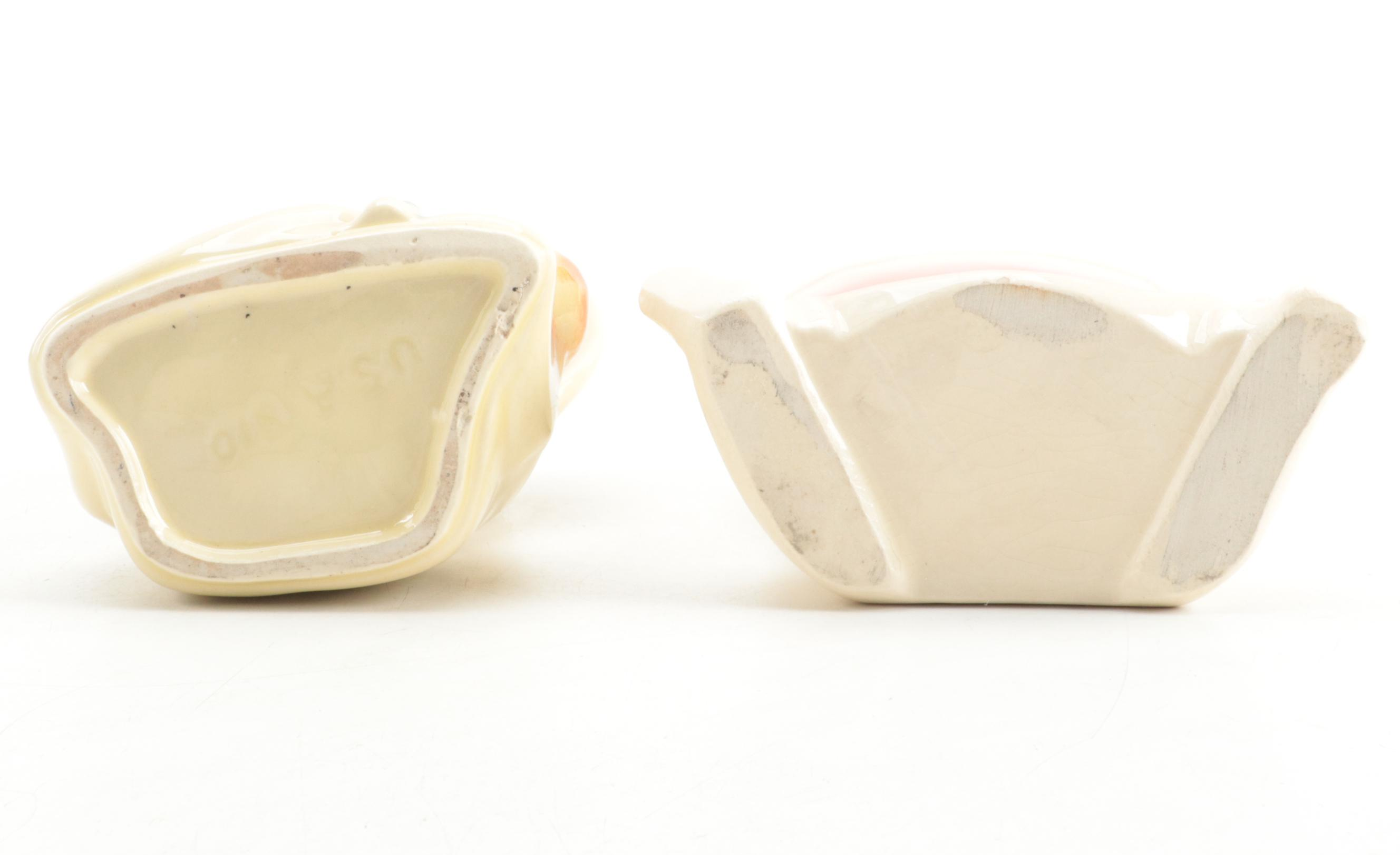 Japanese and Other Ceramic Wall Pockets and String Holder, Mid-20th Century