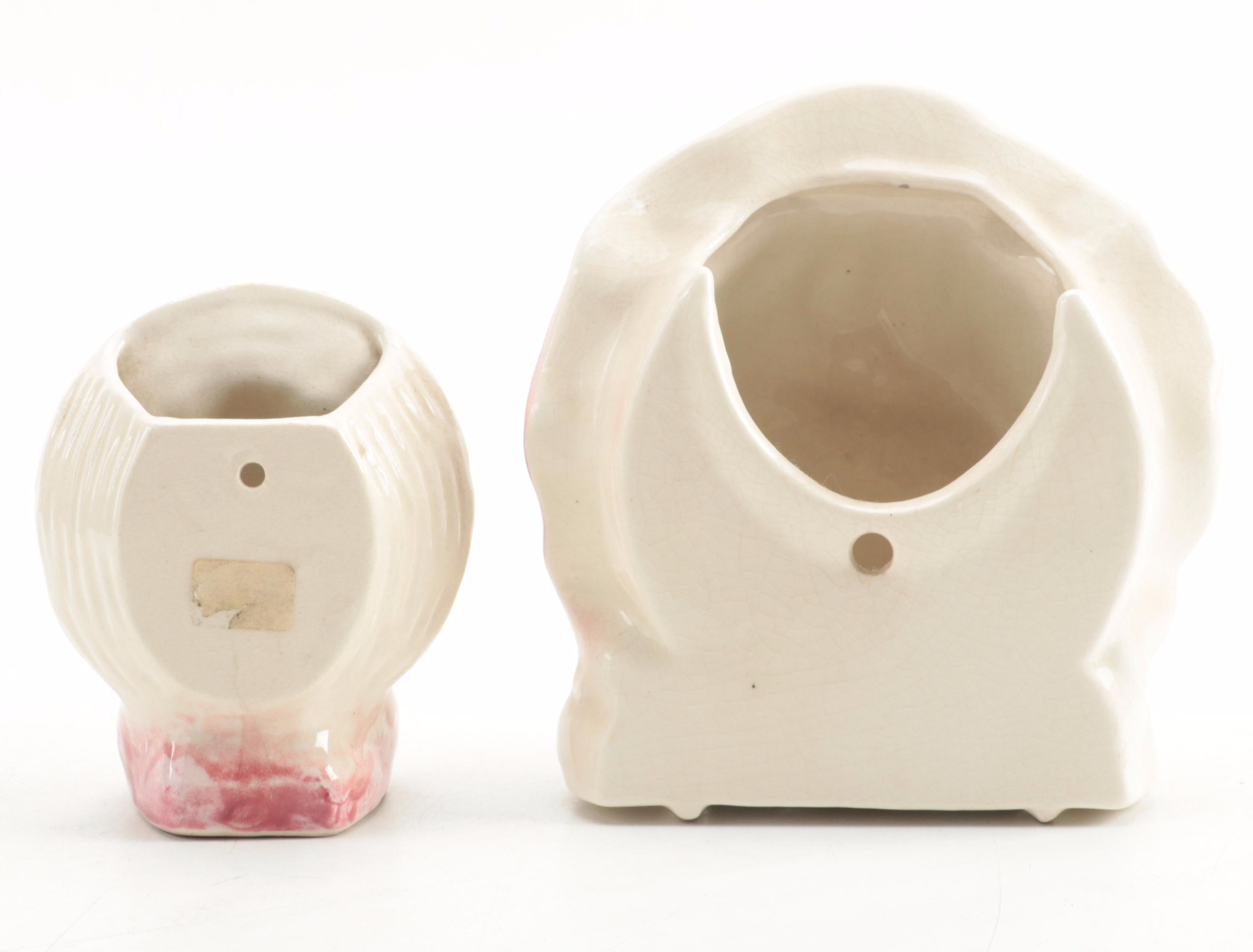 Japanese and Other Ceramic Wall Pockets and String Holder, Mid-20th Century