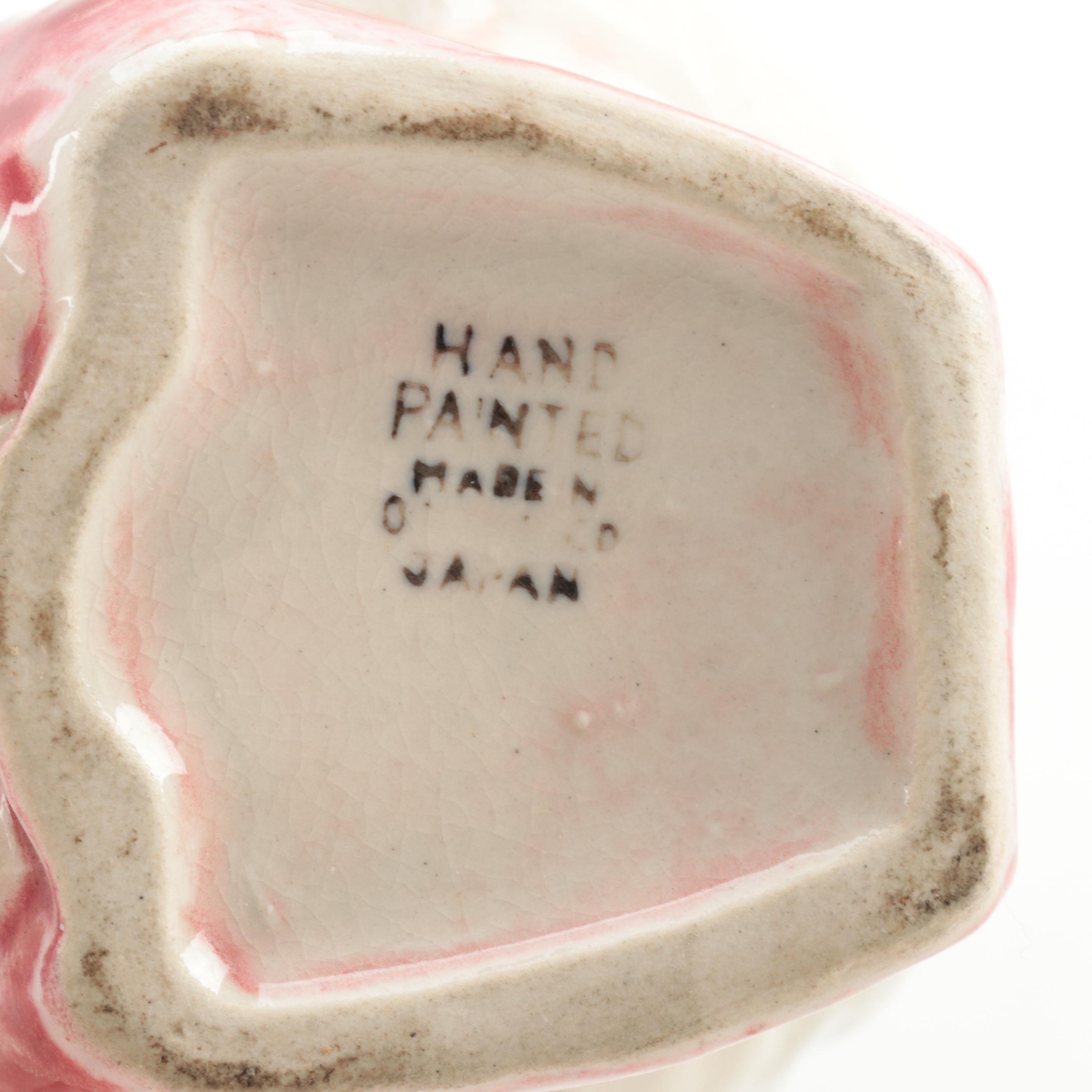 Japanese and Other Ceramic Wall Pockets and String Holder, Mid-20th Century