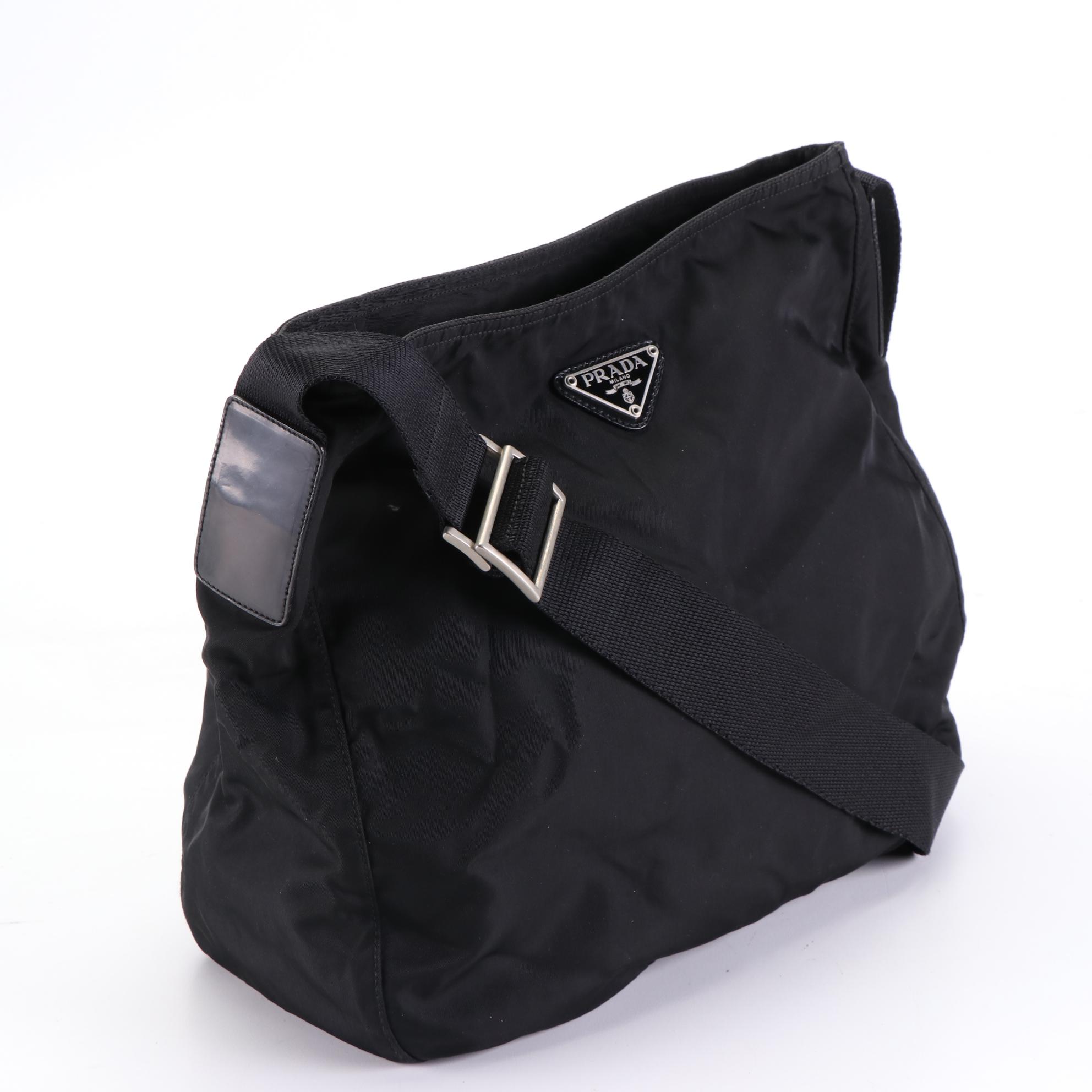 Prada Shoulder Bag in Nylon and Leather Trim