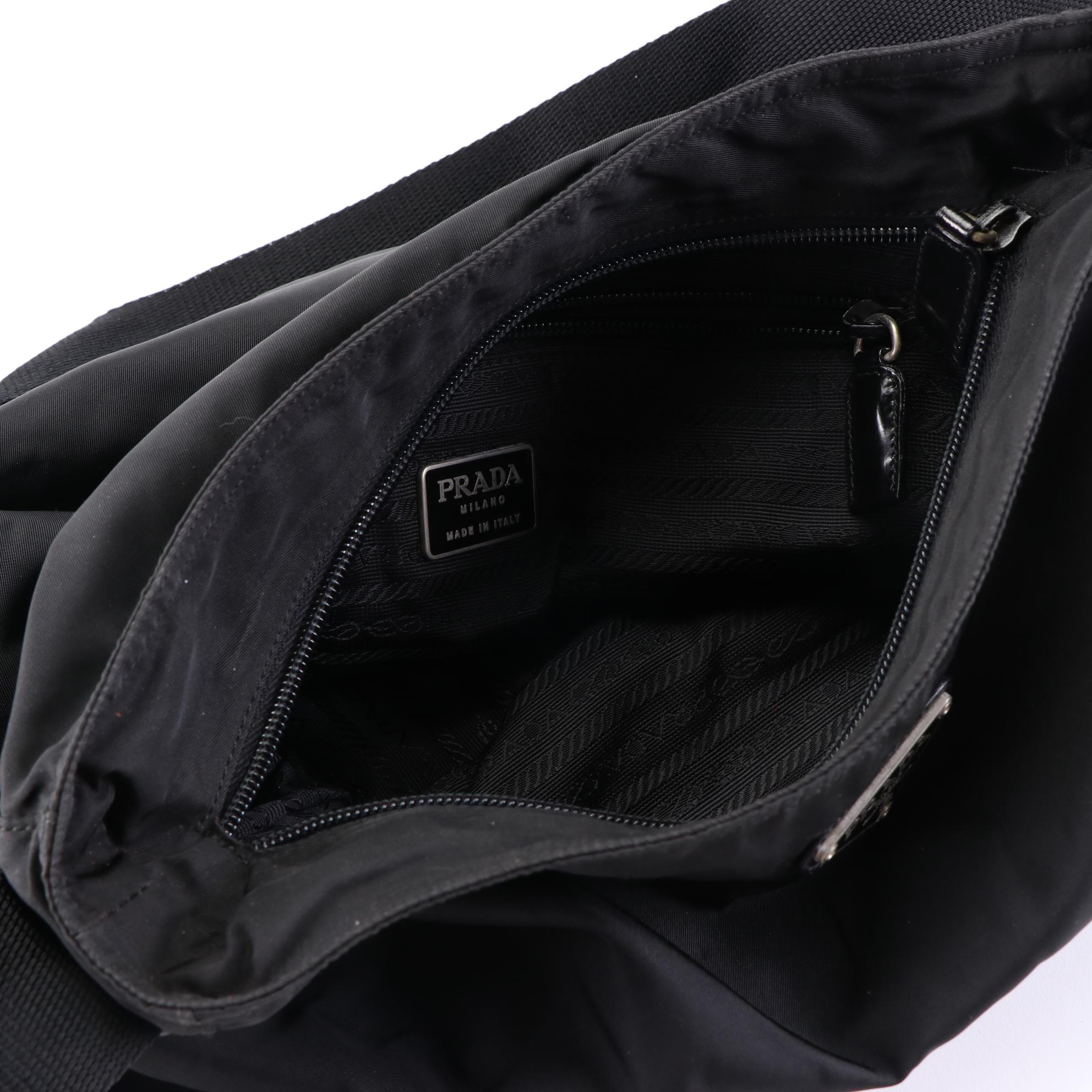 Prada Shoulder Bag in Nylon and Leather Trim