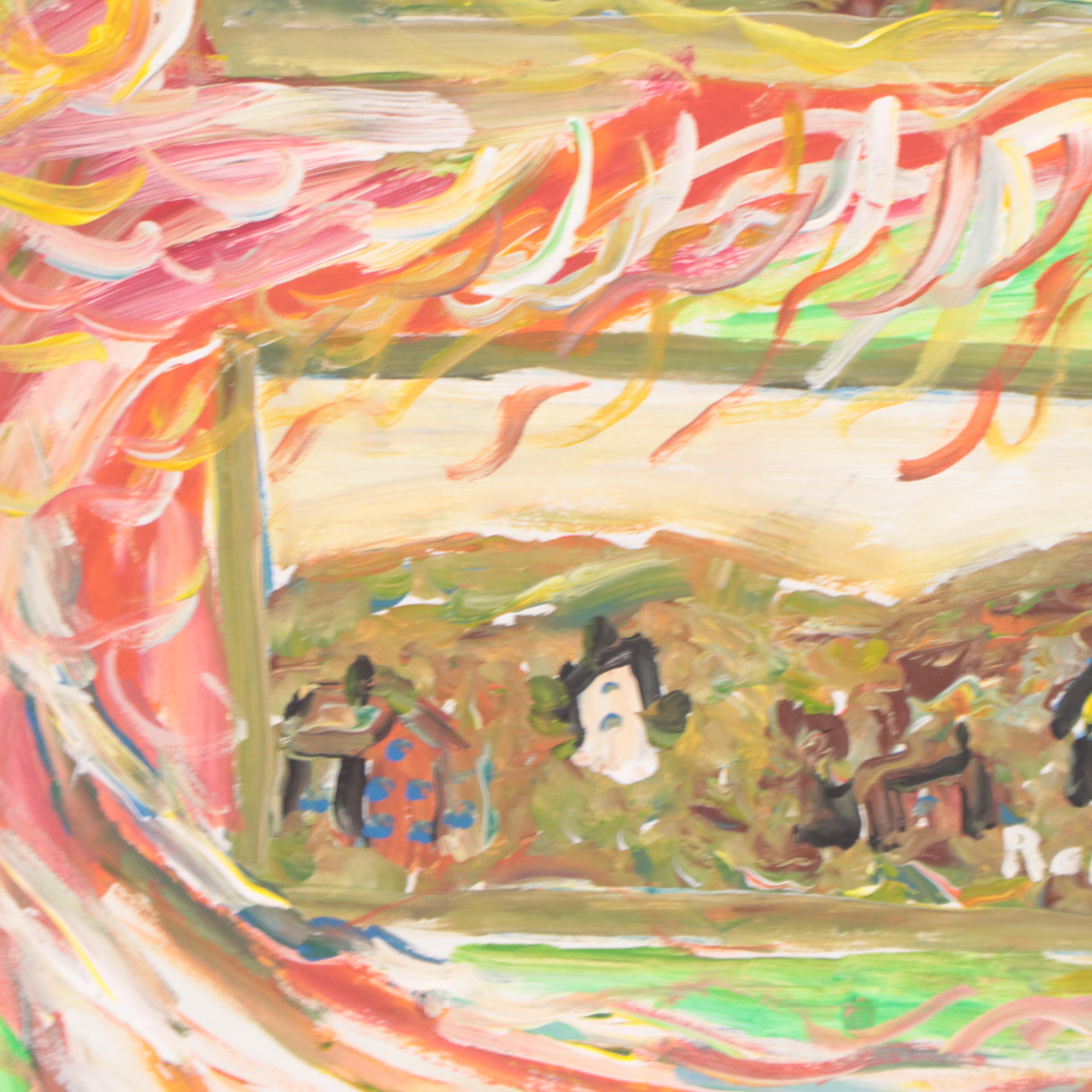 Robert Wright Abstract Acrylic Painting, Circa 2000