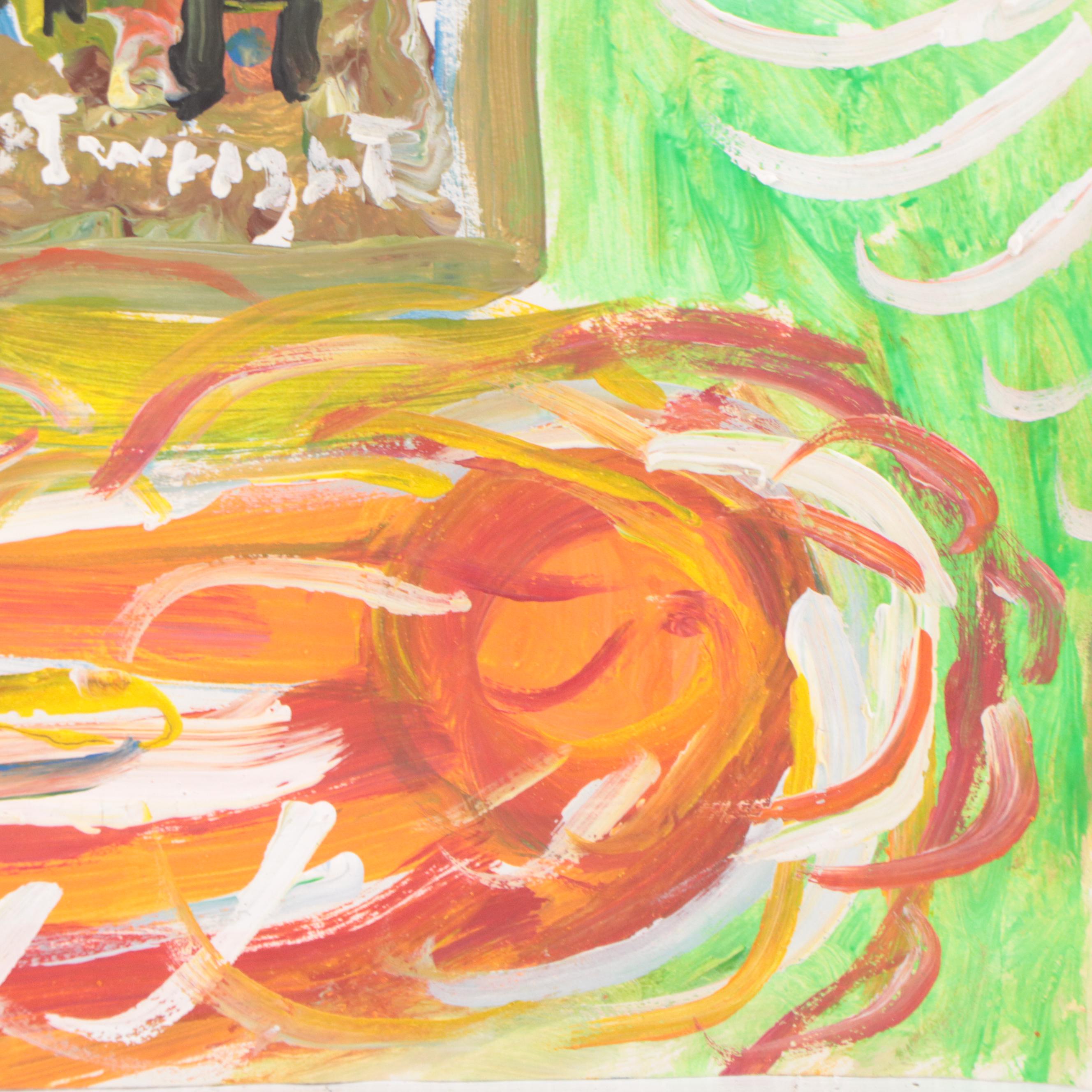 Robert Wright Abstract Acrylic Painting, Circa 2000