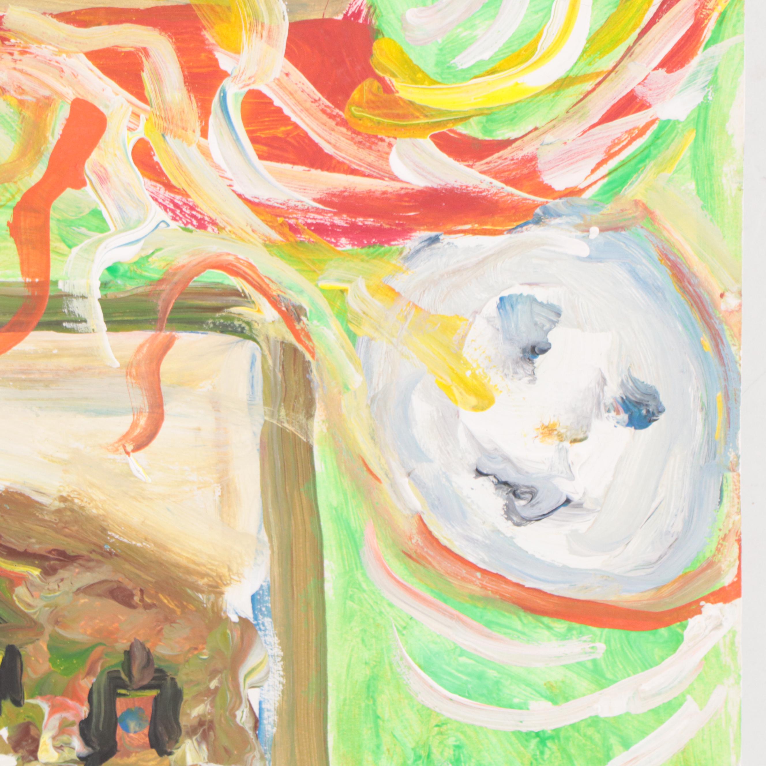 Robert Wright Abstract Acrylic Painting, Circa 2000