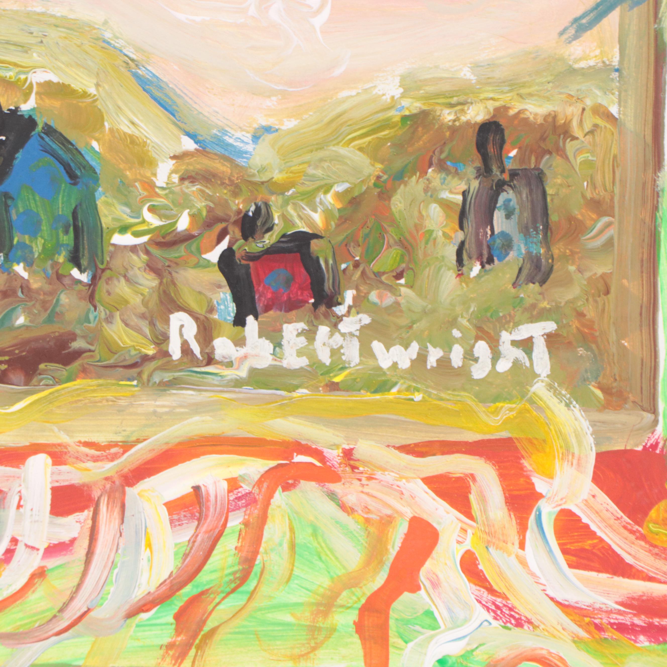 Robert Wright Abstract Acrylic Painting, Circa 2000