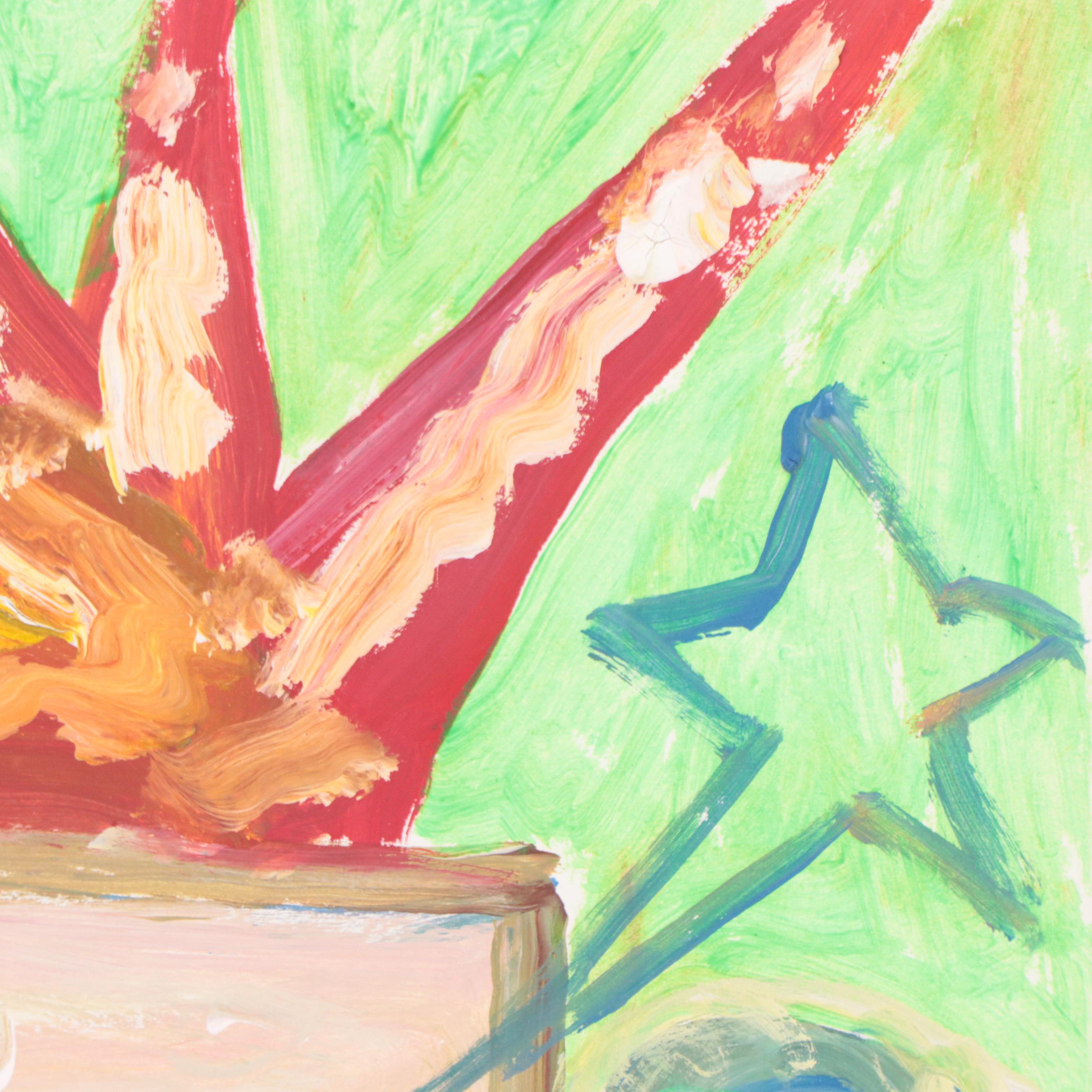 Robert Wright Abstract Acrylic Painting, Circa 2000