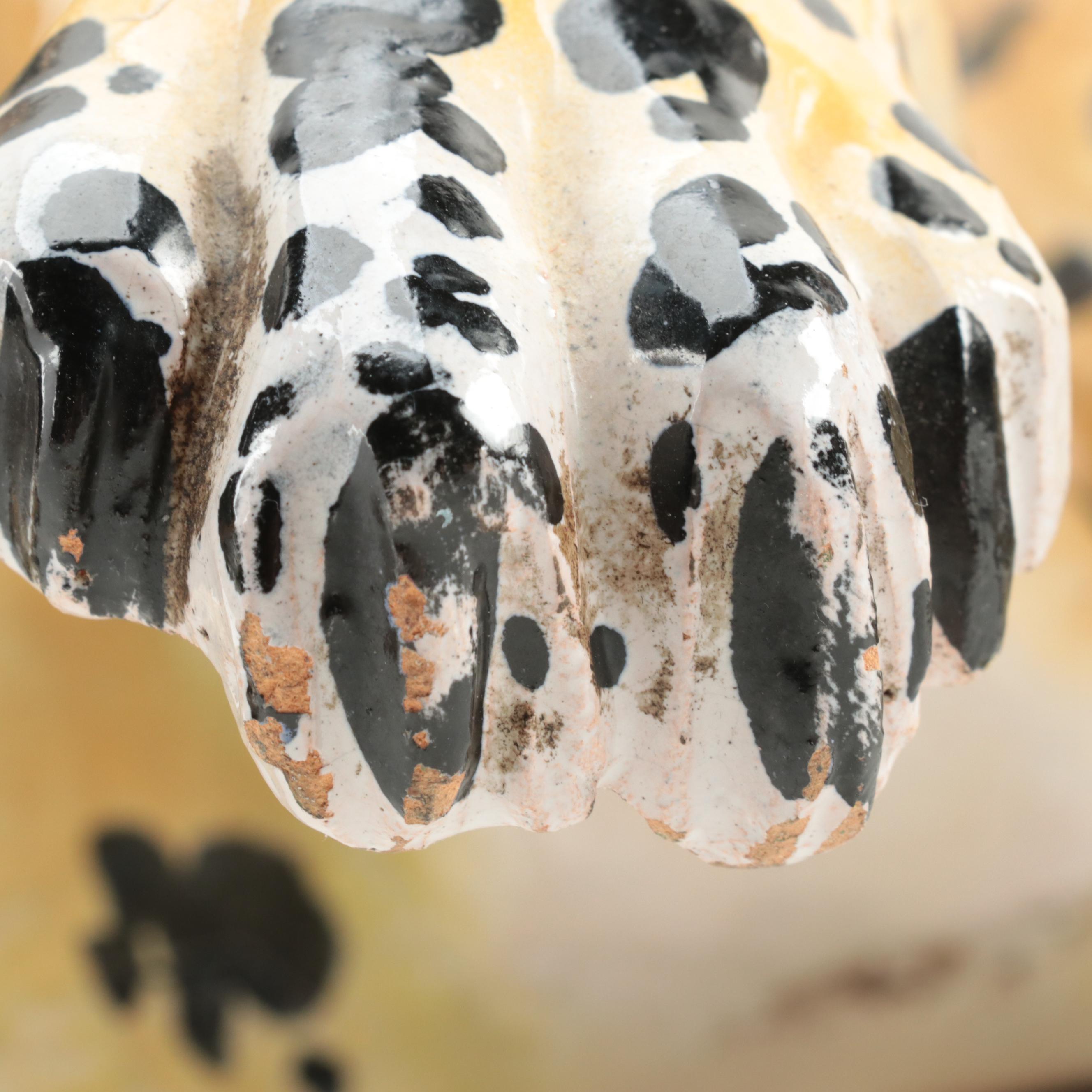 Italian Hand-Painted Ceramic Leopard Figurine