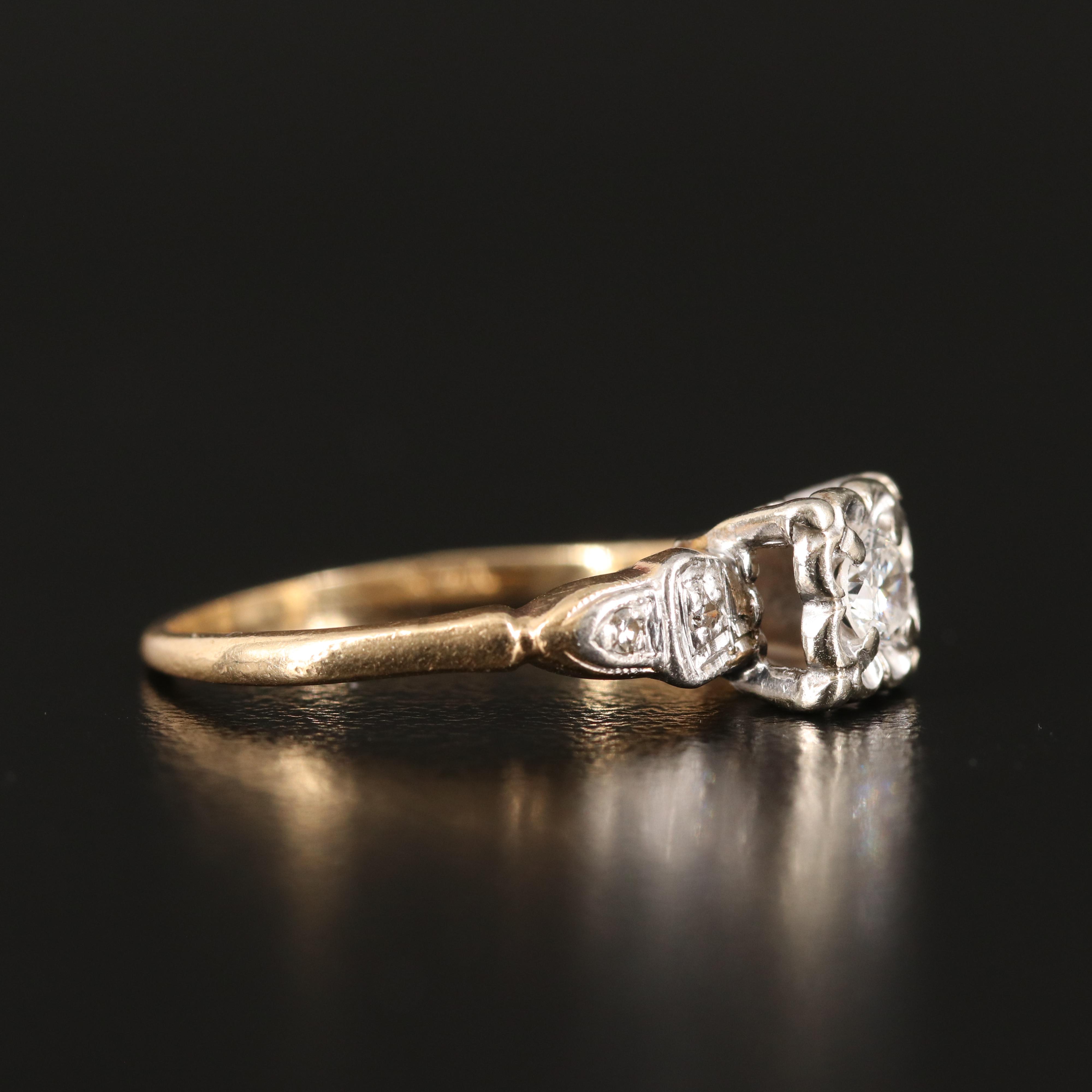 Vintage 14K 0.20 CTW Diamond Ring