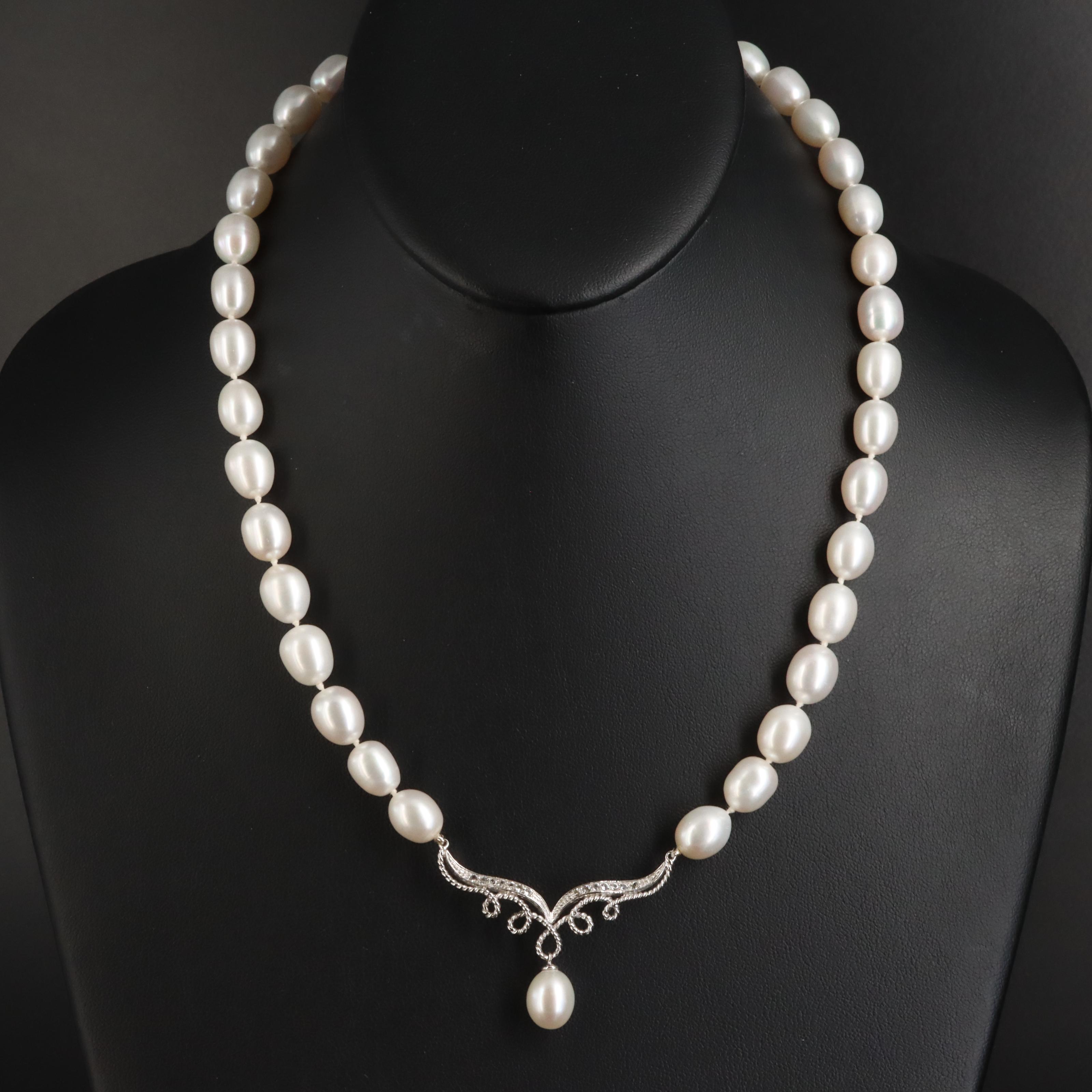 Sterling Pearl and Topaz Necklace